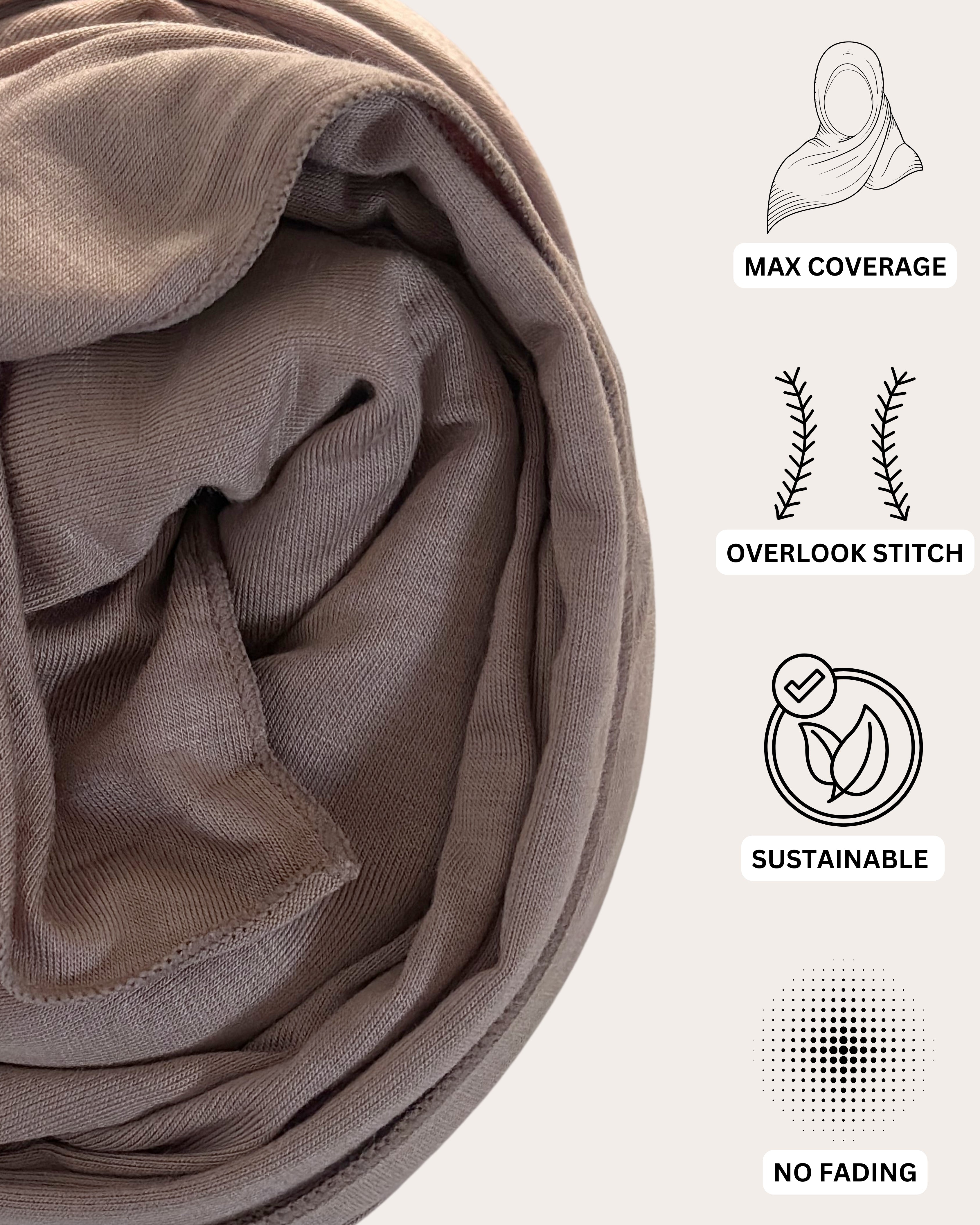 Premium Jersey Hijab - Chocolate Truffle