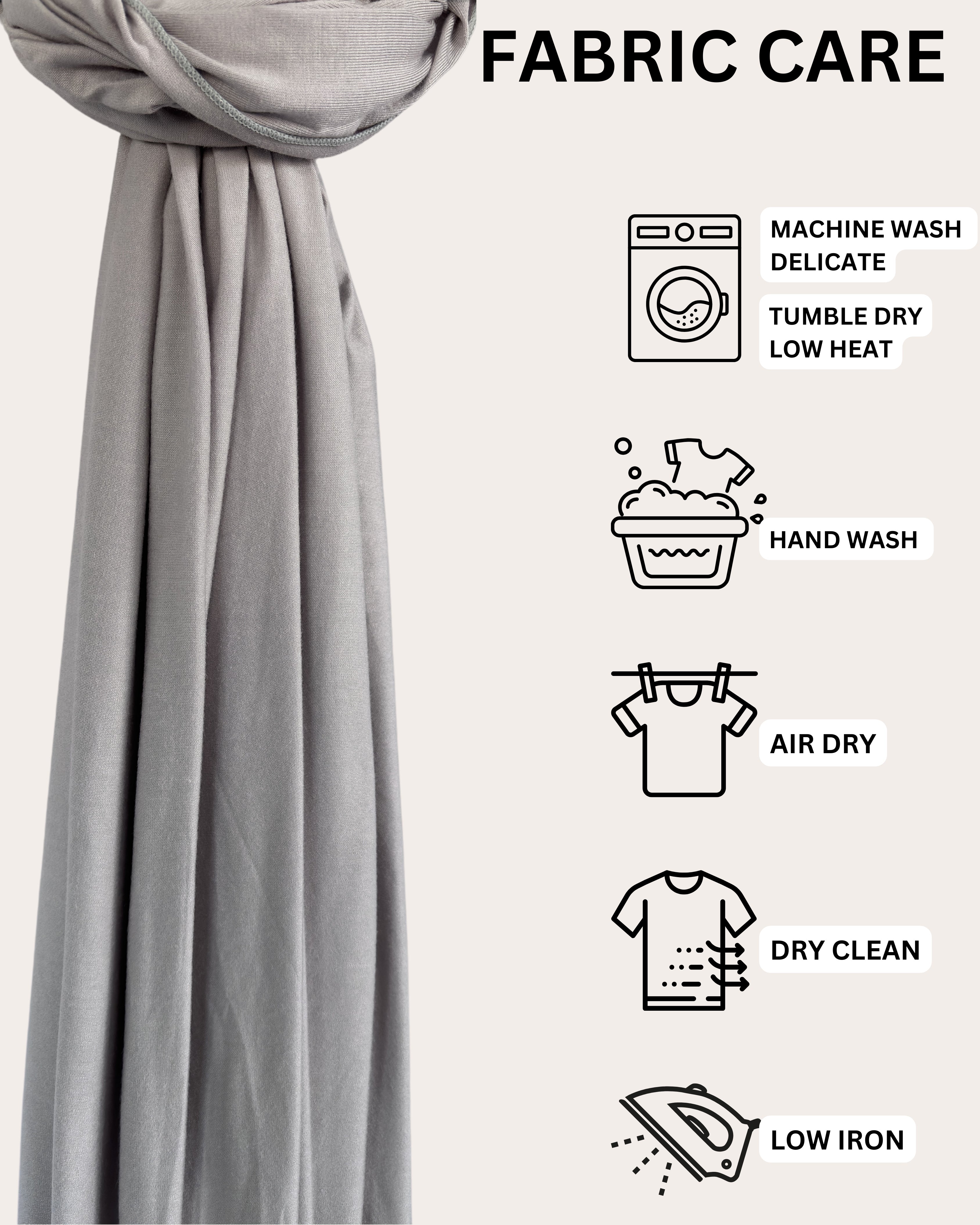 Instant Jersey Hijab - Misty Silver