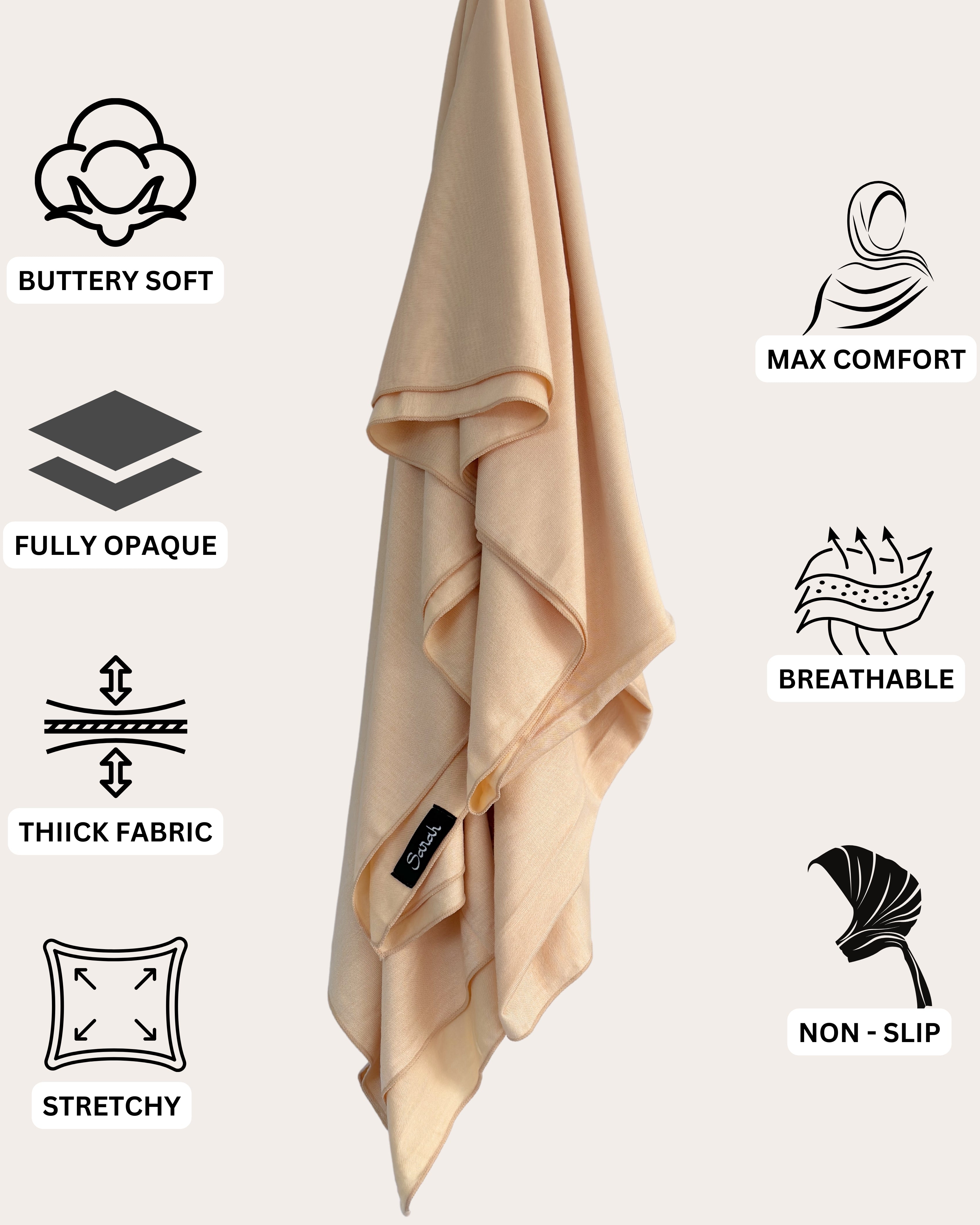 Instant Jersey Hijab - Sandy Blush