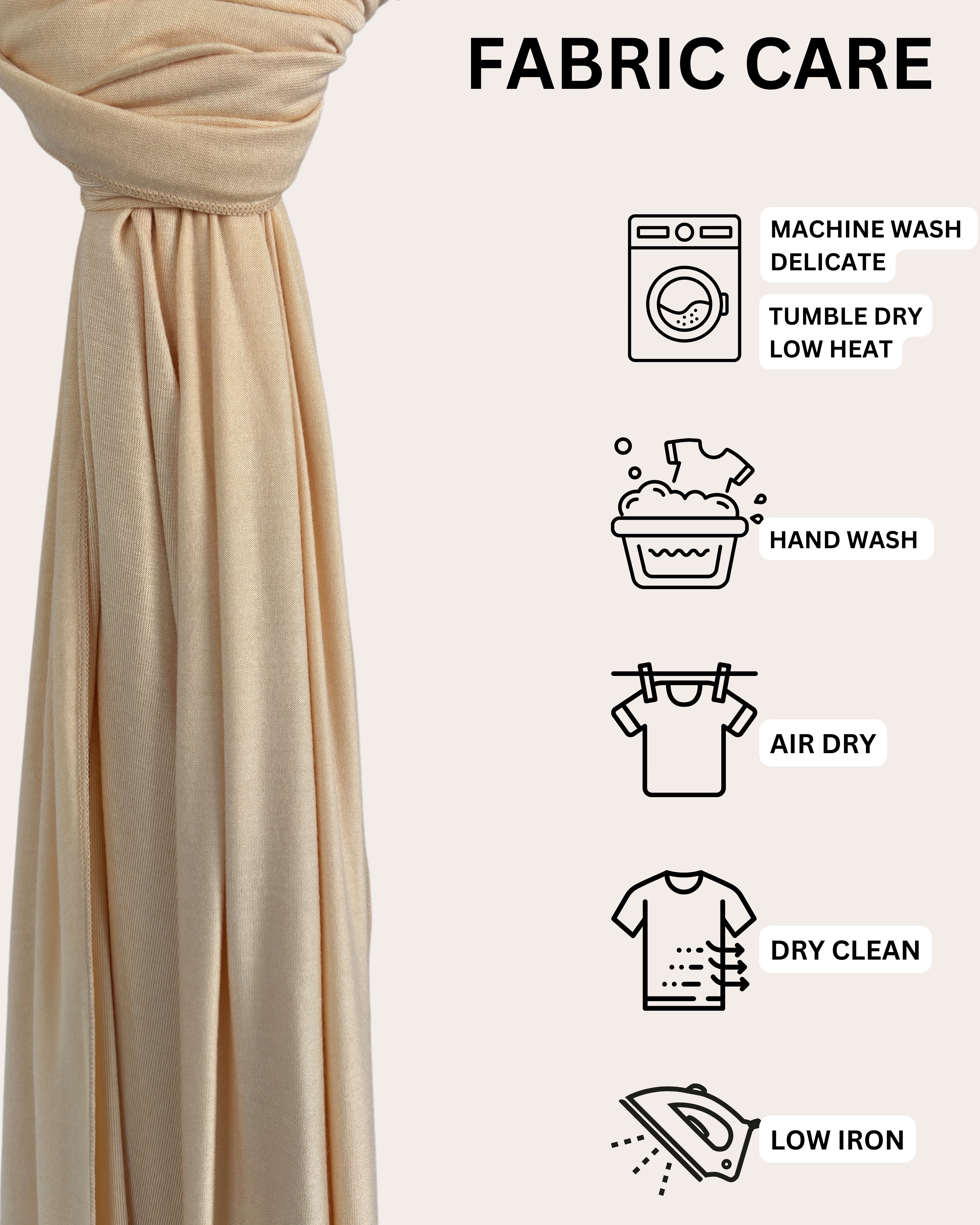 Instant Jersey Hijab - Sandy Blush