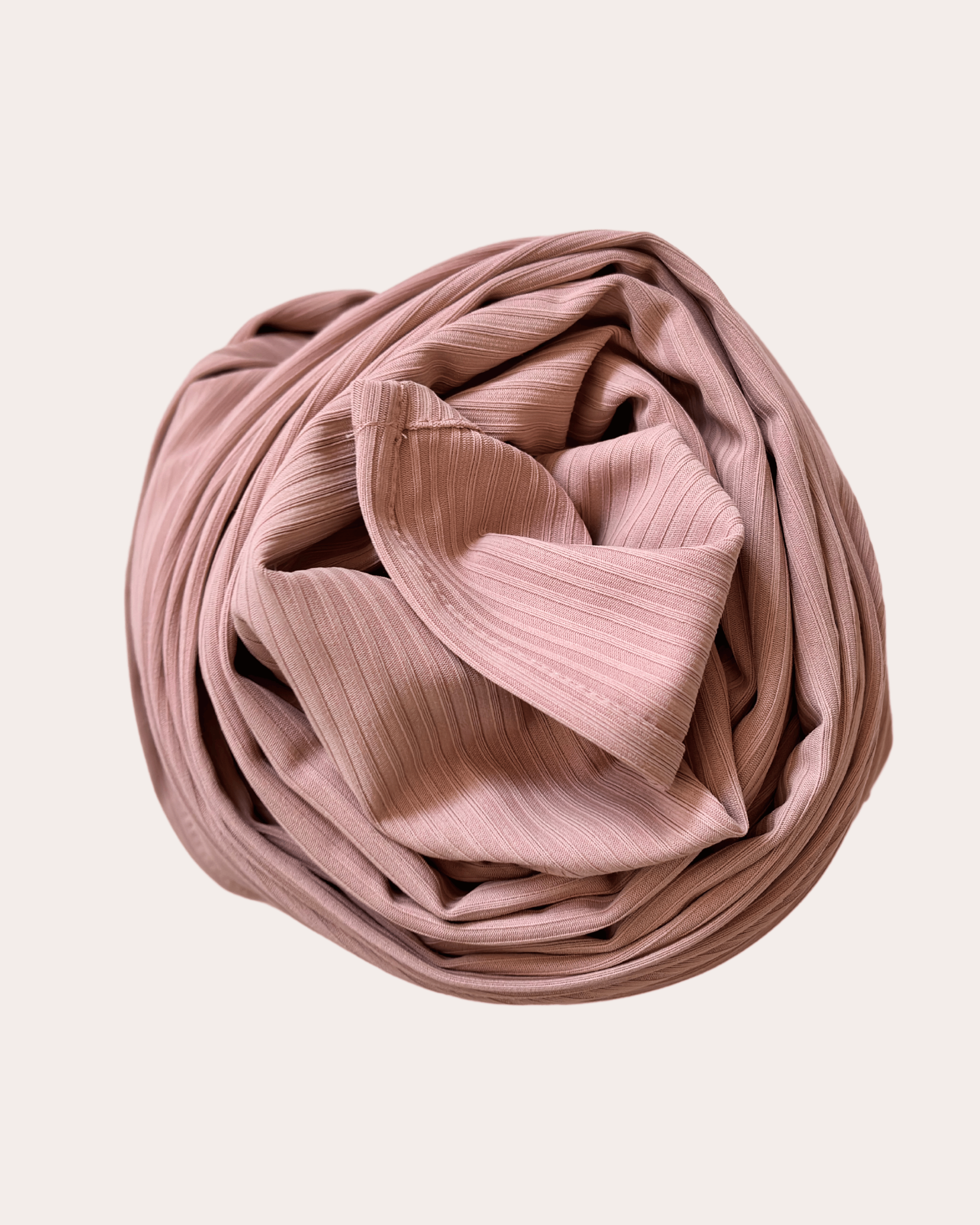 Ribbed Jersey Hijab - Rose Gold