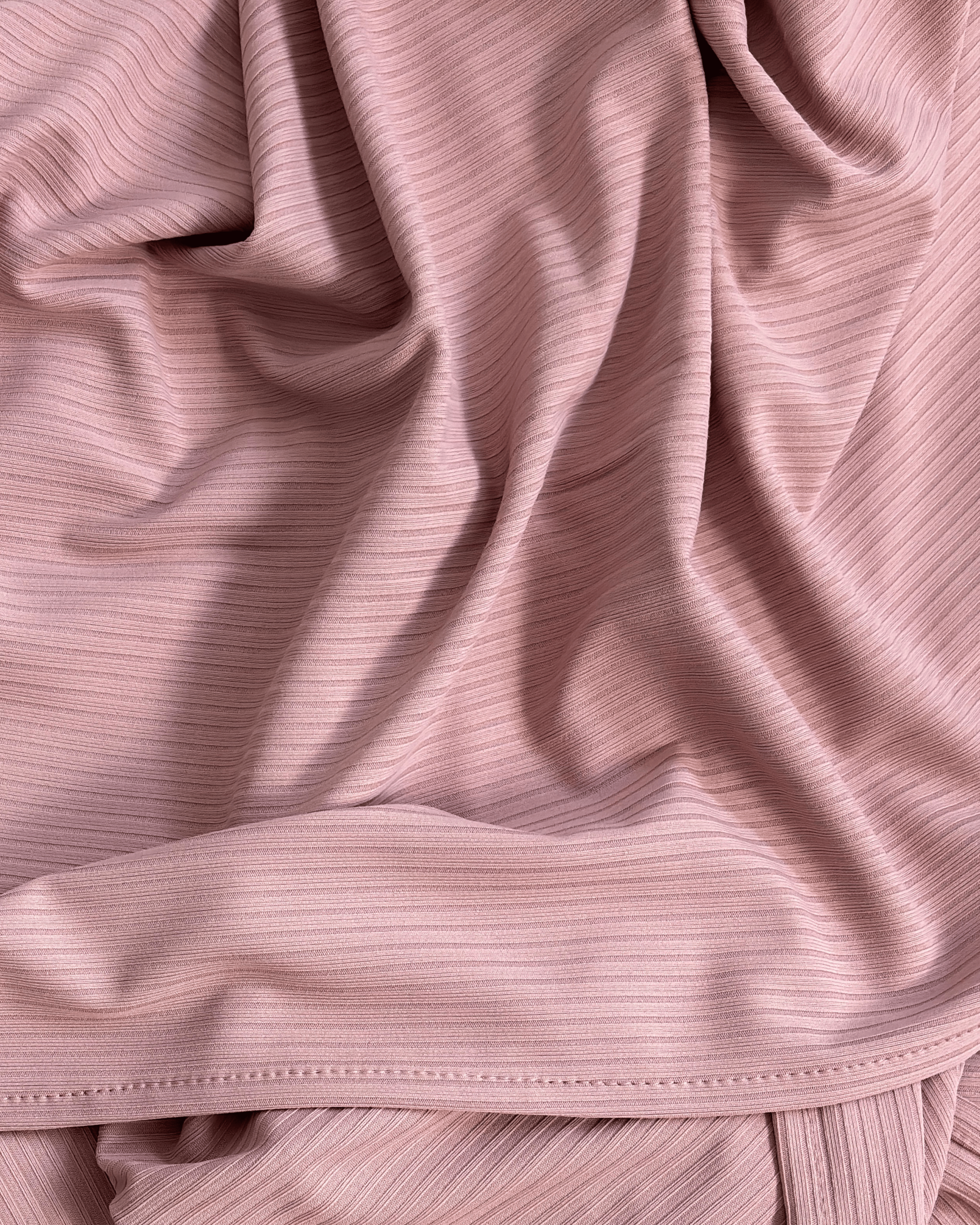 Ribbed Jersey Hijab - Rose Gold