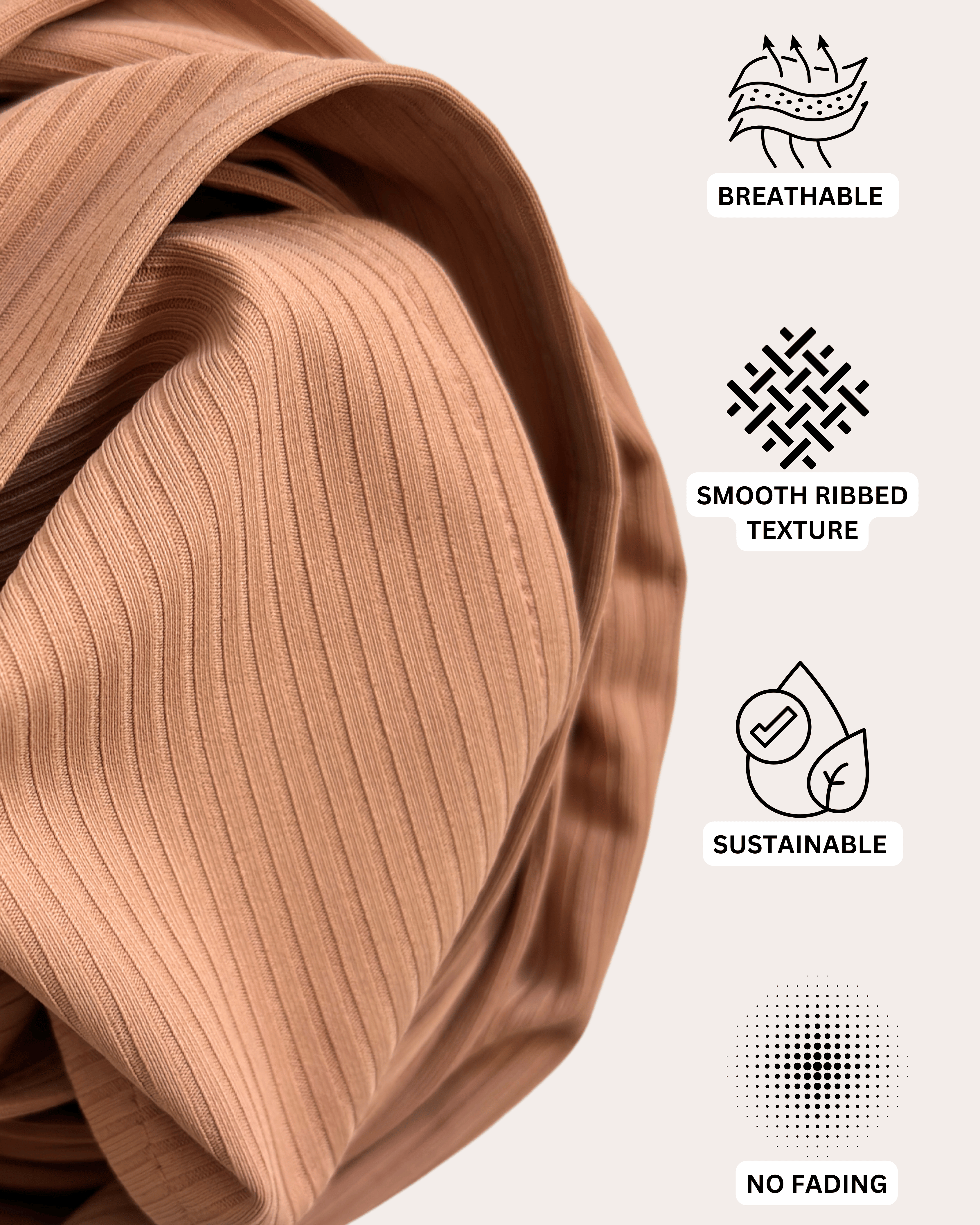 Ribbed Jersey Hijab - Sizzling Copper