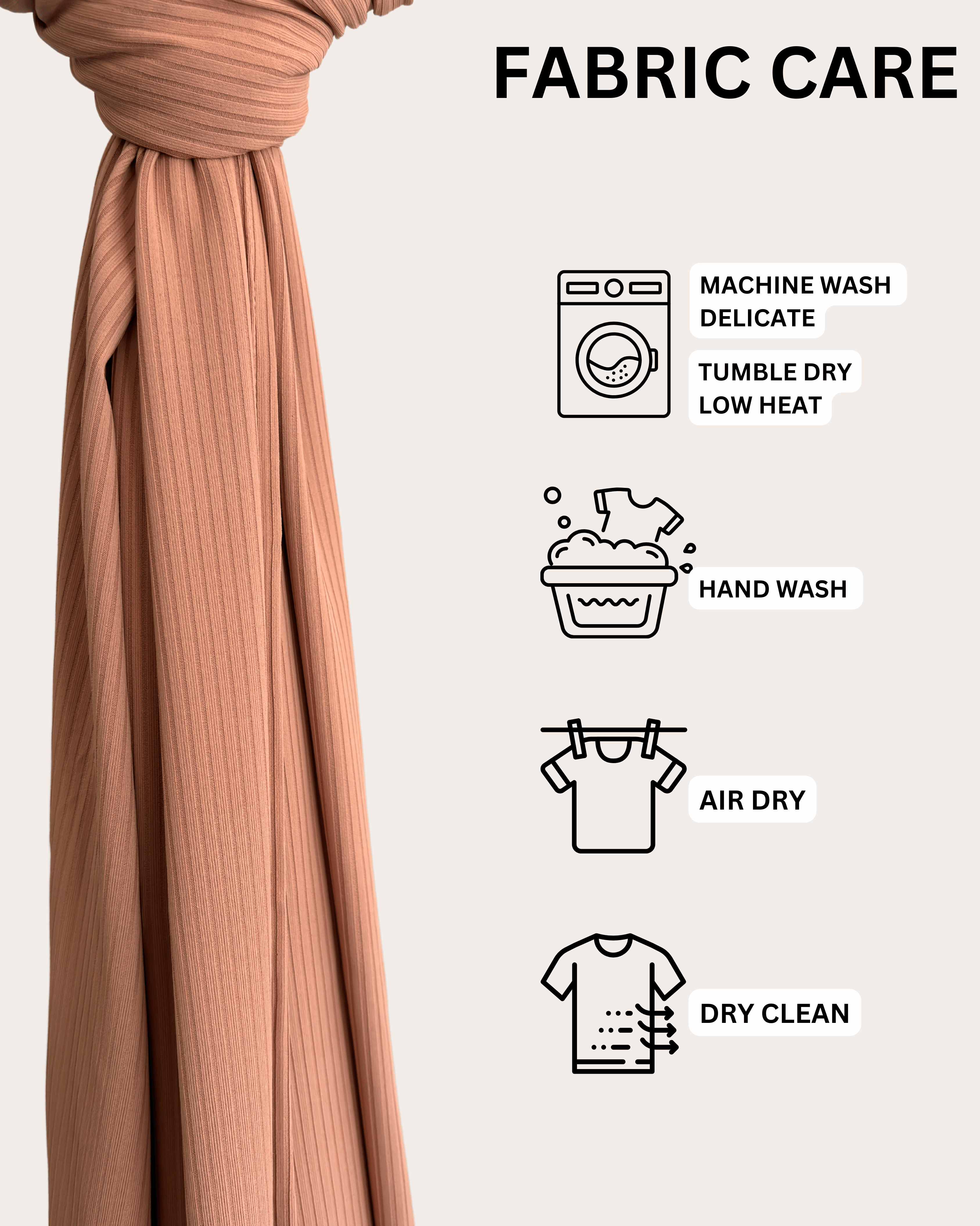 Ribbed Jersey Hijab - Sizzling Copper