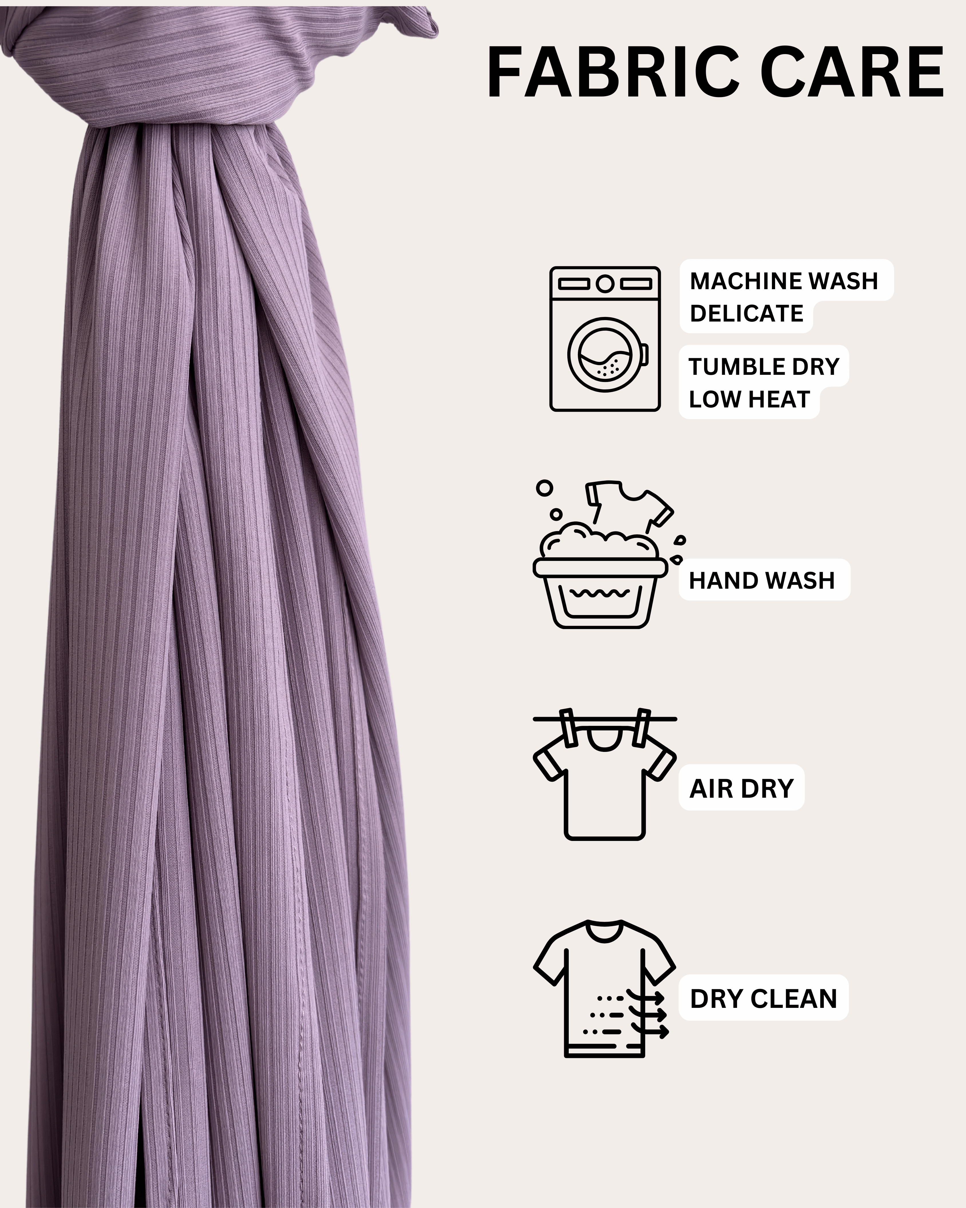 Ribbed Jersey Hijab - Velvet Mauve