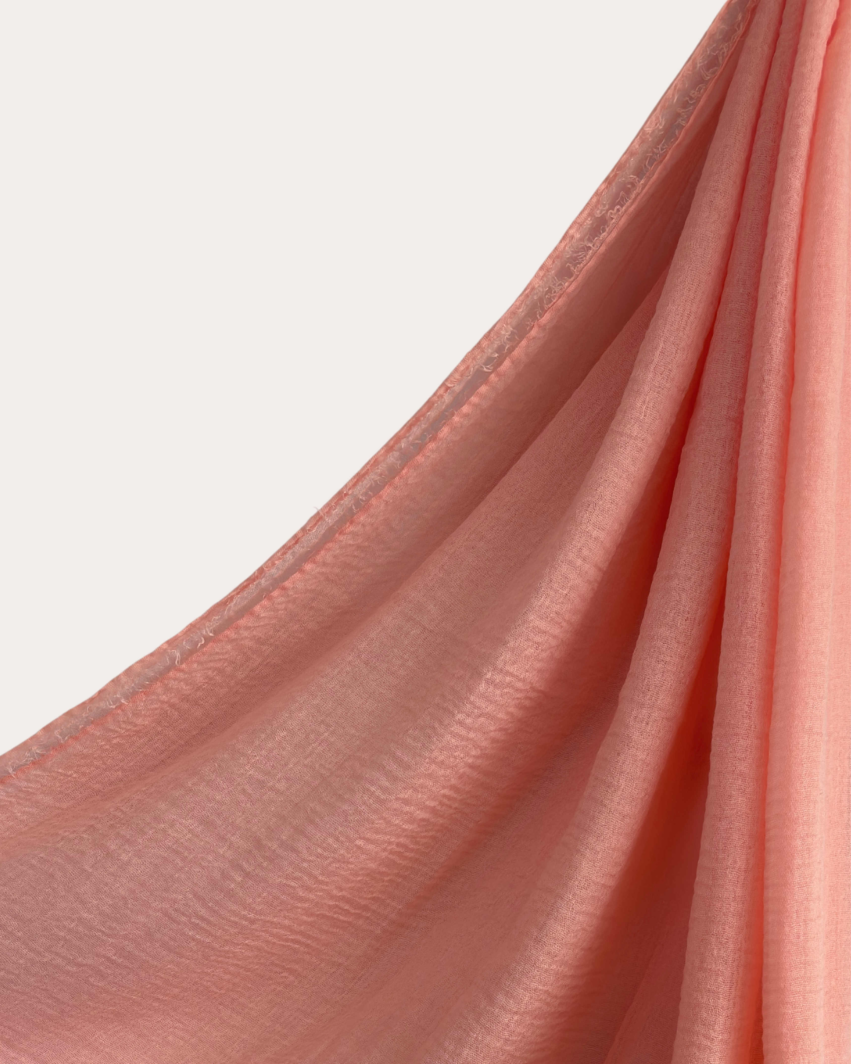 Crinkle Cotton Hijab - Coral Sunset