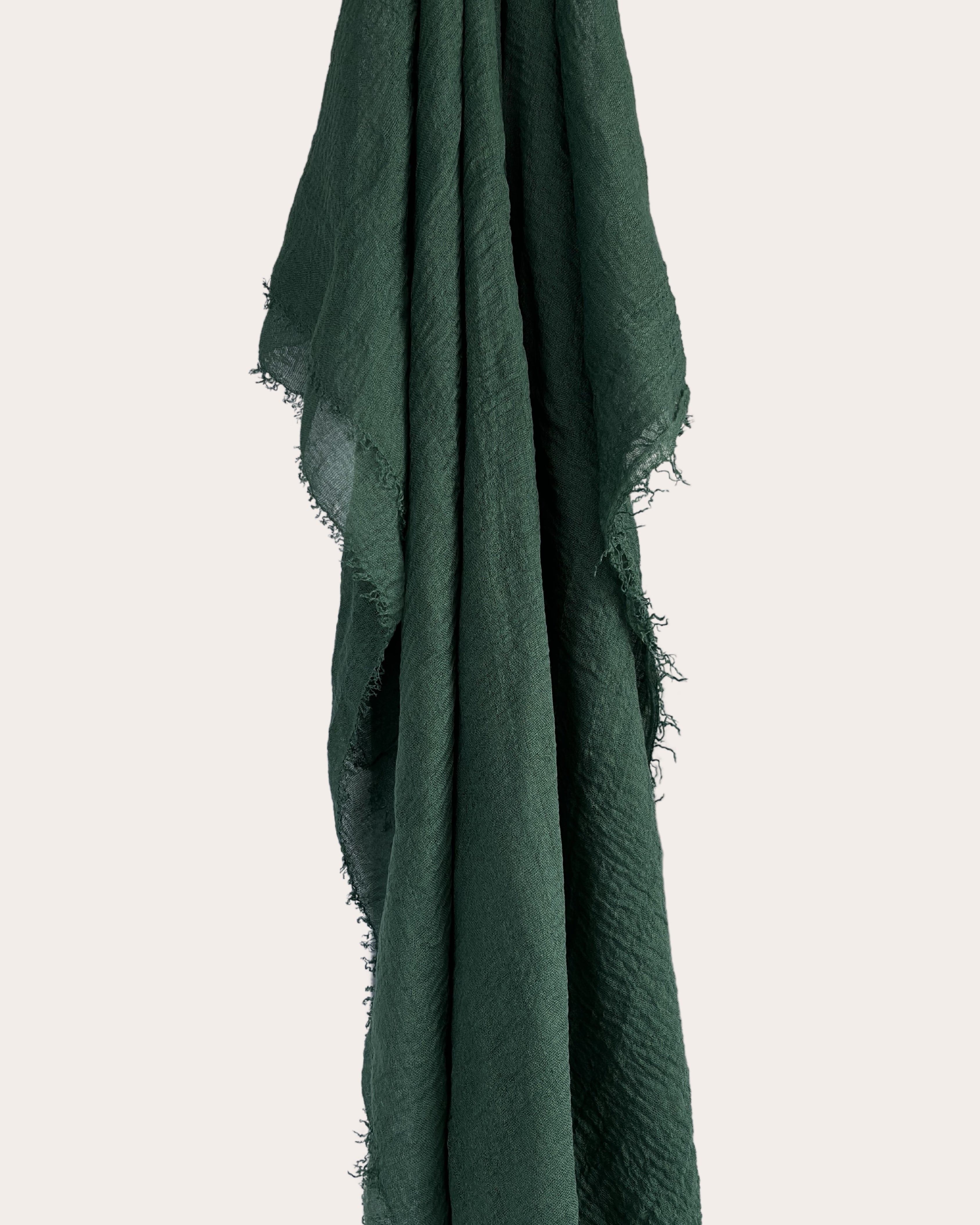 Crinkle Cotton Hijab - Mossy Emerald