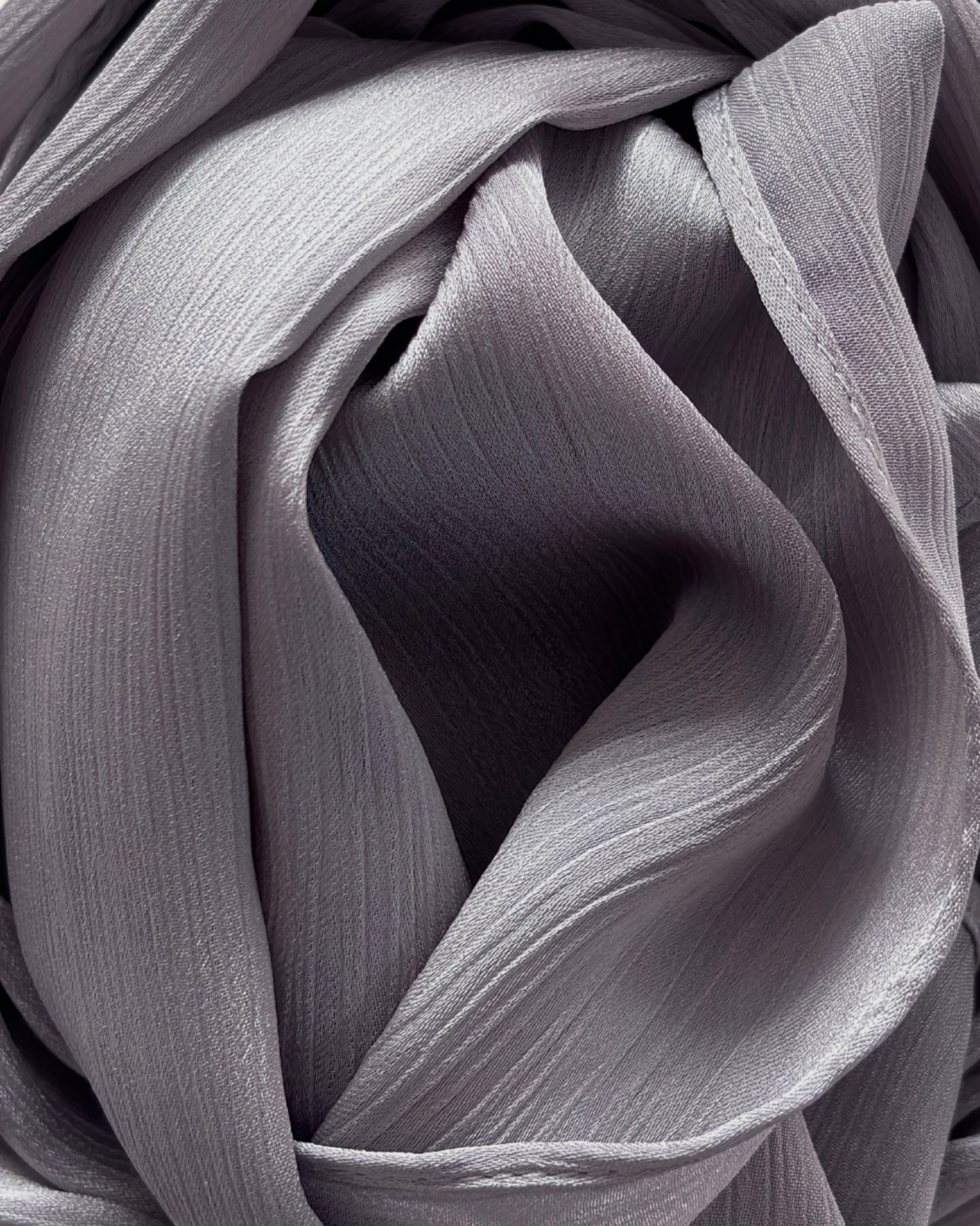 Crinkle Satin Hijab - Charcoal Essence