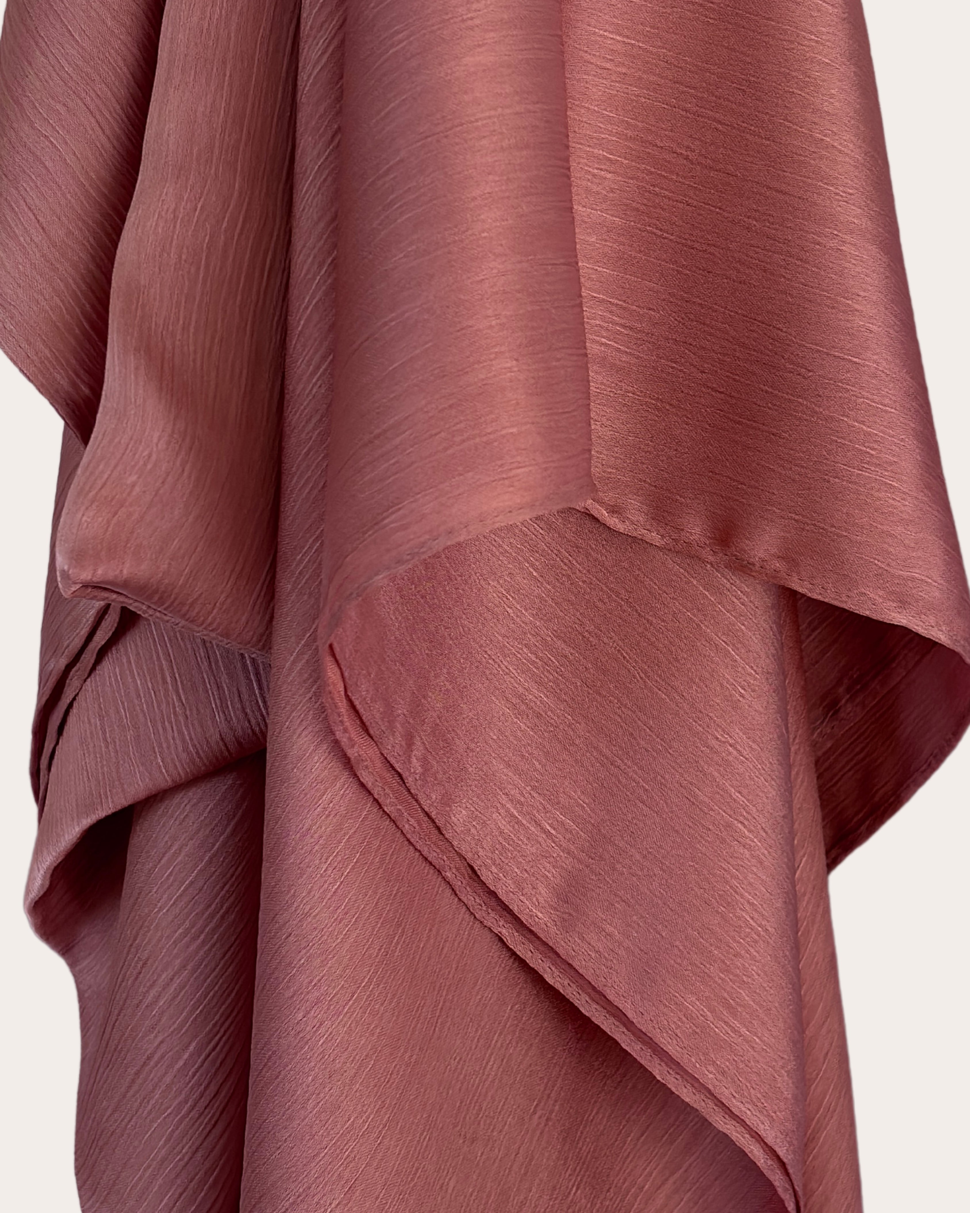 Crinkle Satin Hijab - Dusty Blush