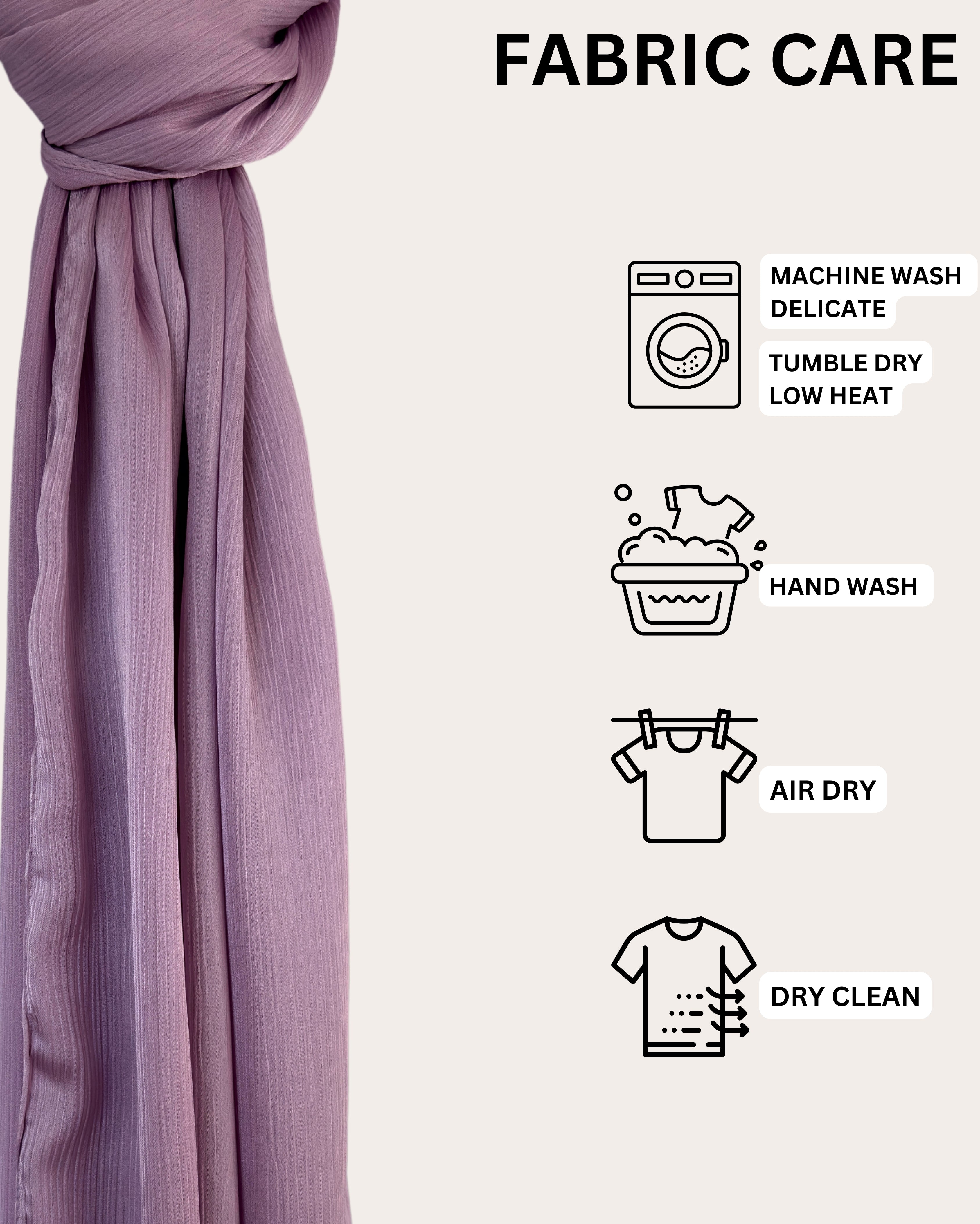 Crinkle Satin Hijab - Lilac Mist