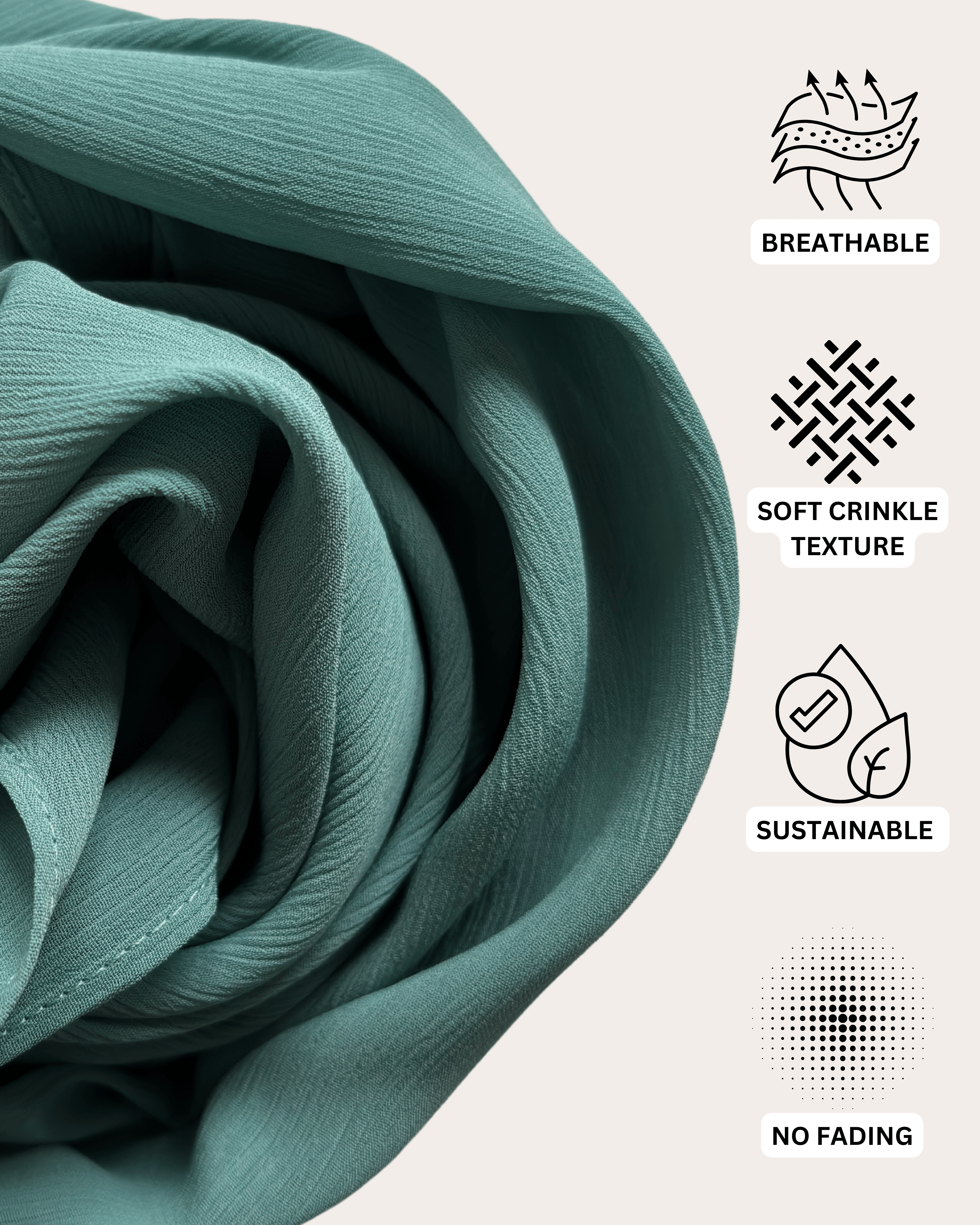 Crinkle Chiffon Hijab - Tranquil Stone