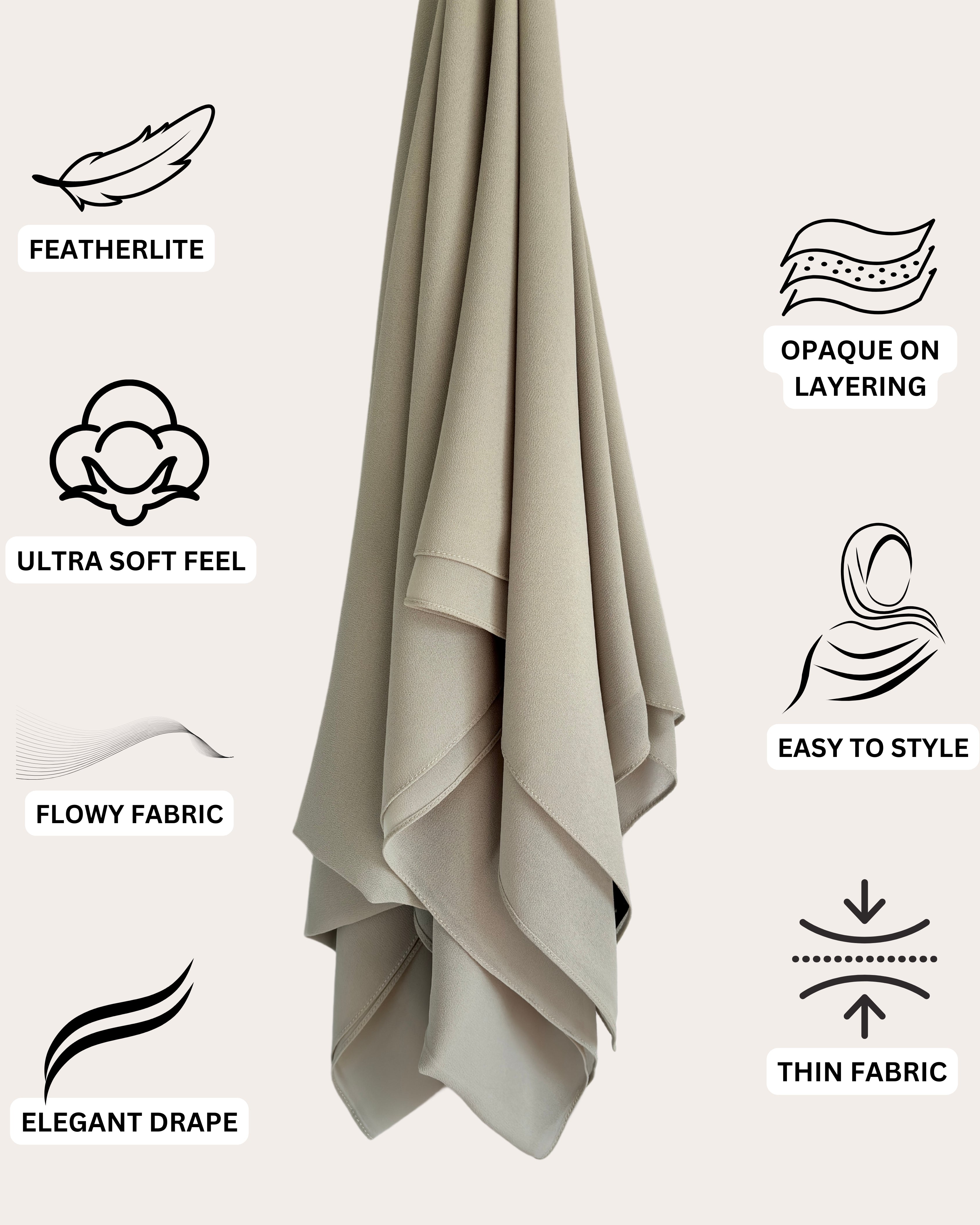 Classic Chiffon Hijab - Sophisticated Olive