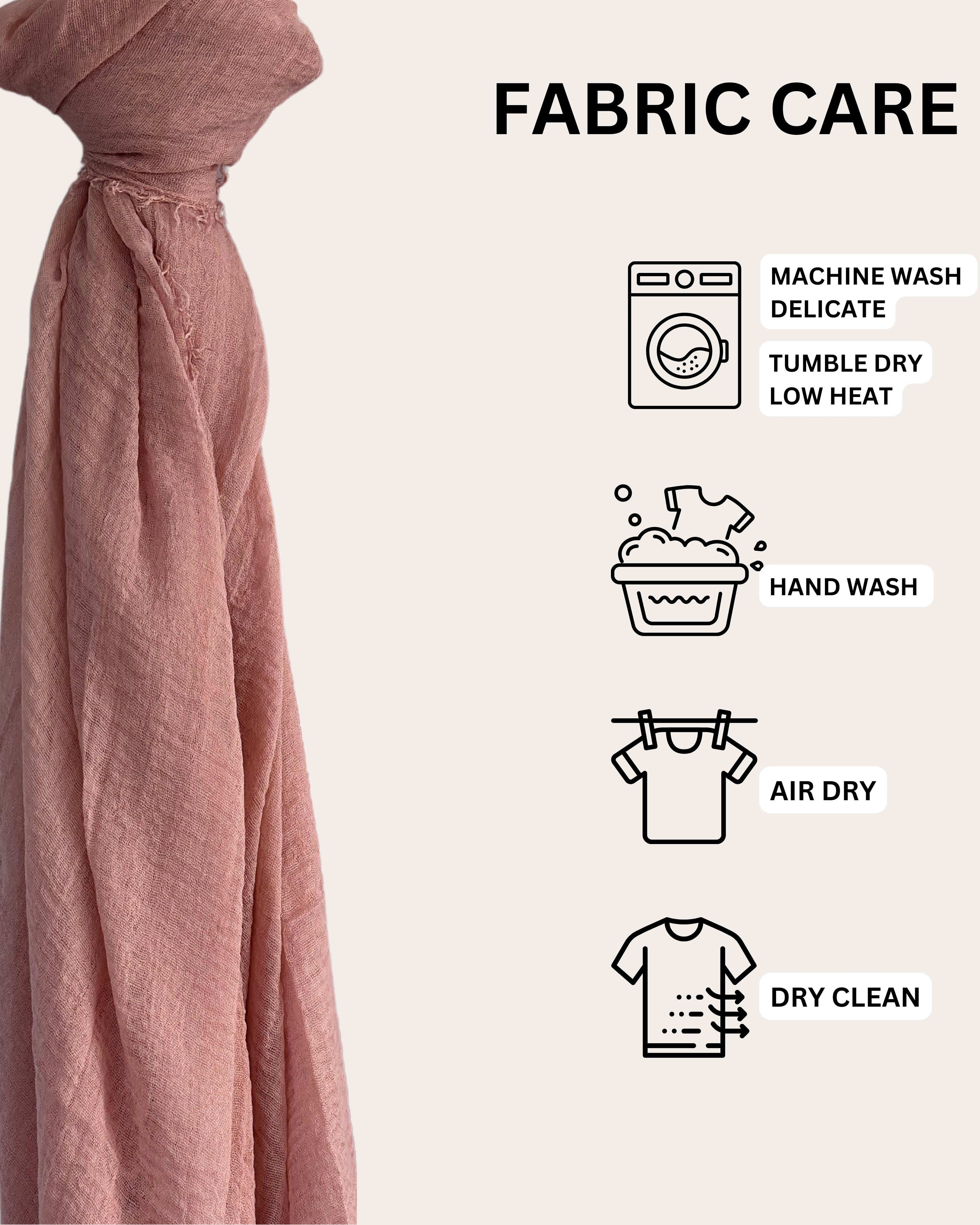 Crinkle Cotton Hijab - Apricot Breeze