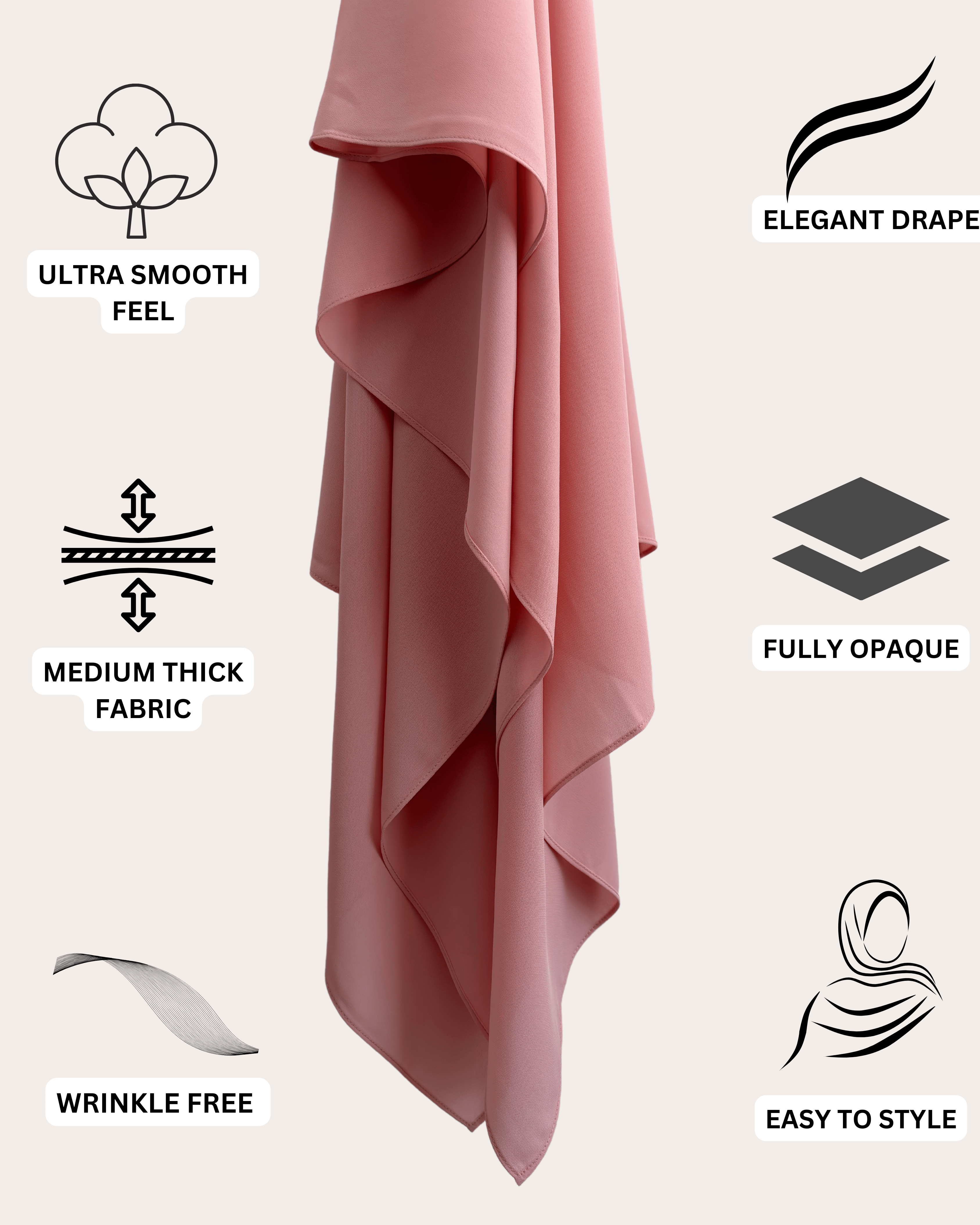 Diamond Chiffon Hijab - Salmon