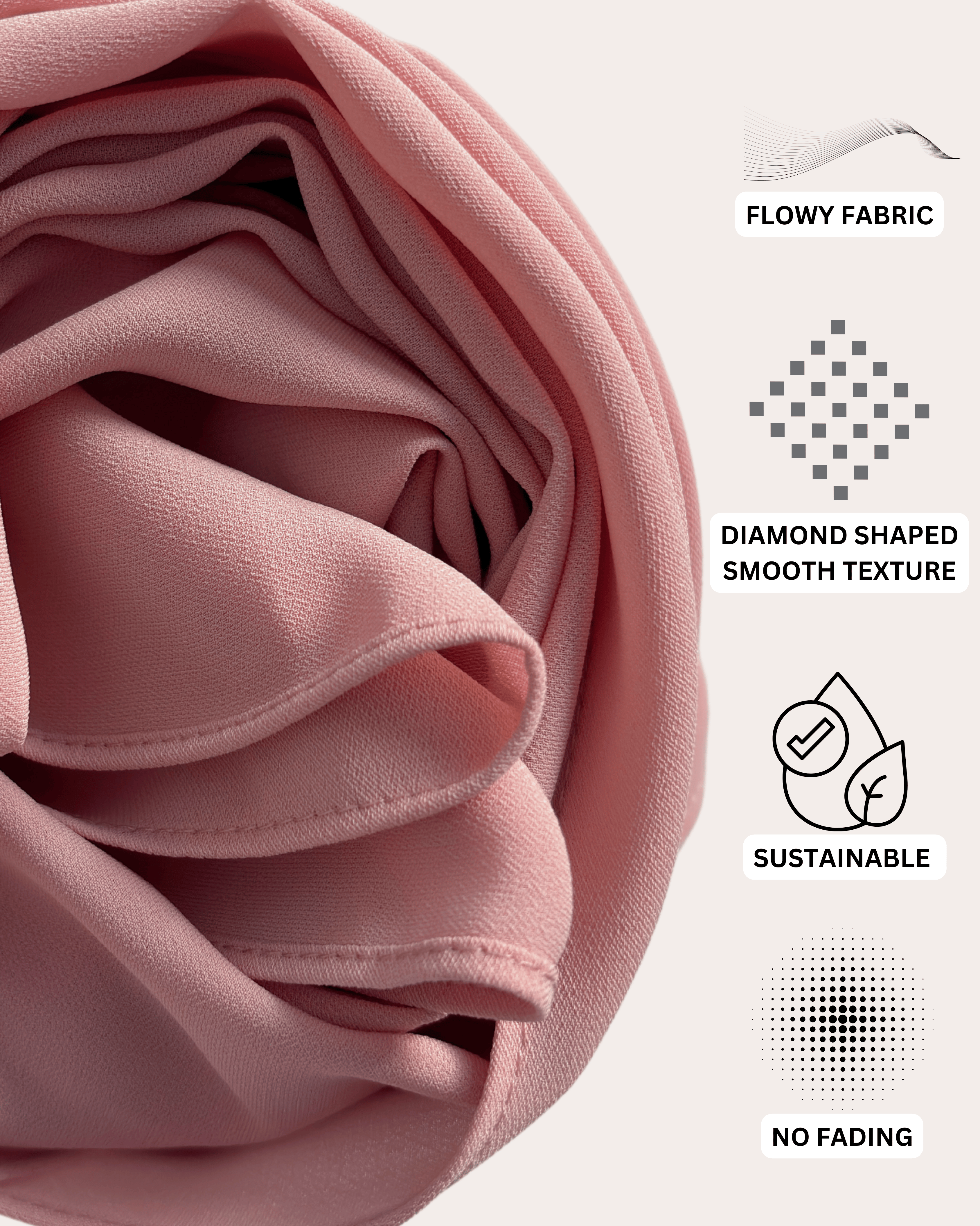 Diamond Chiffon Hijab - Salmon