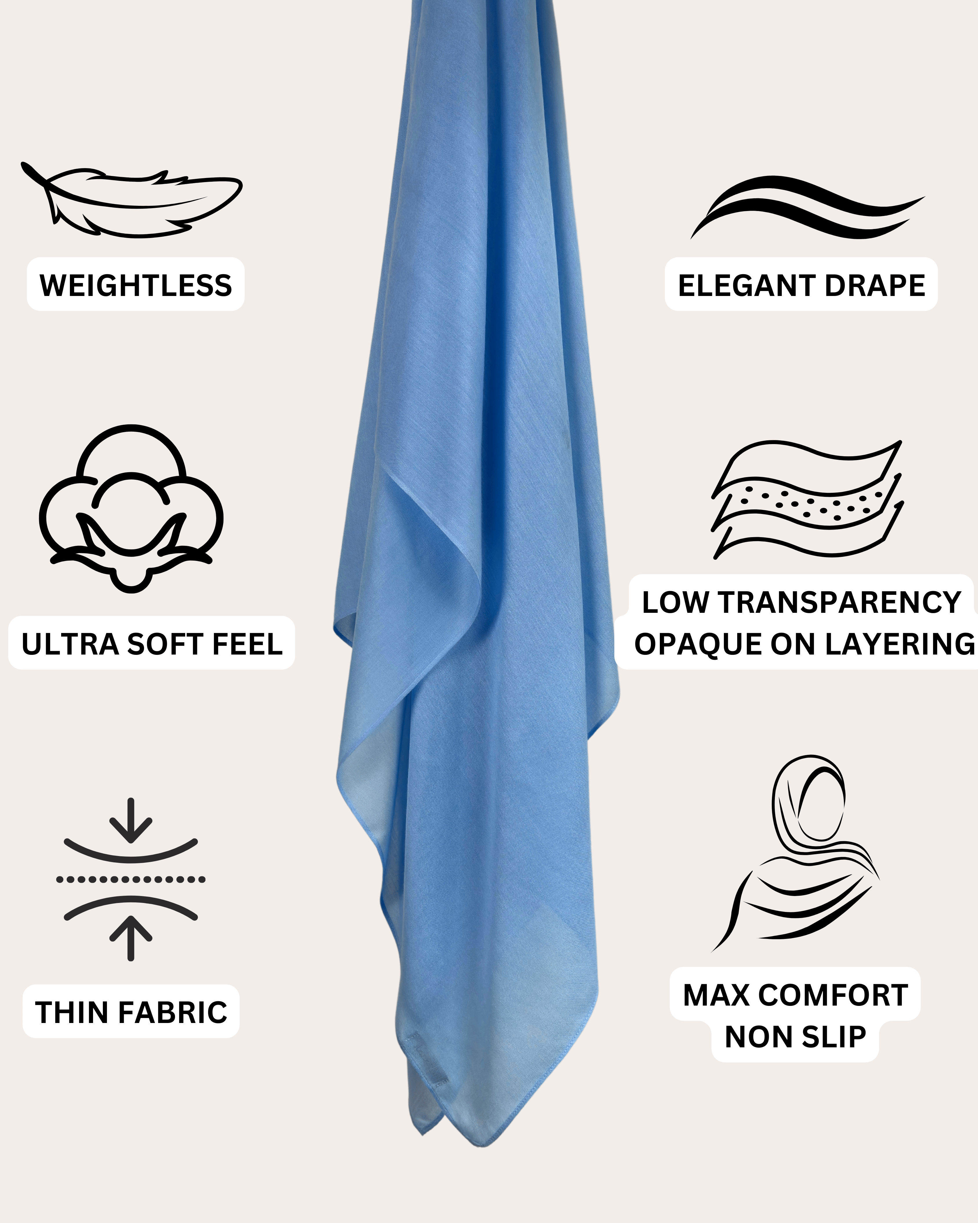 Luxury Modal Hijab - Celestial Azure