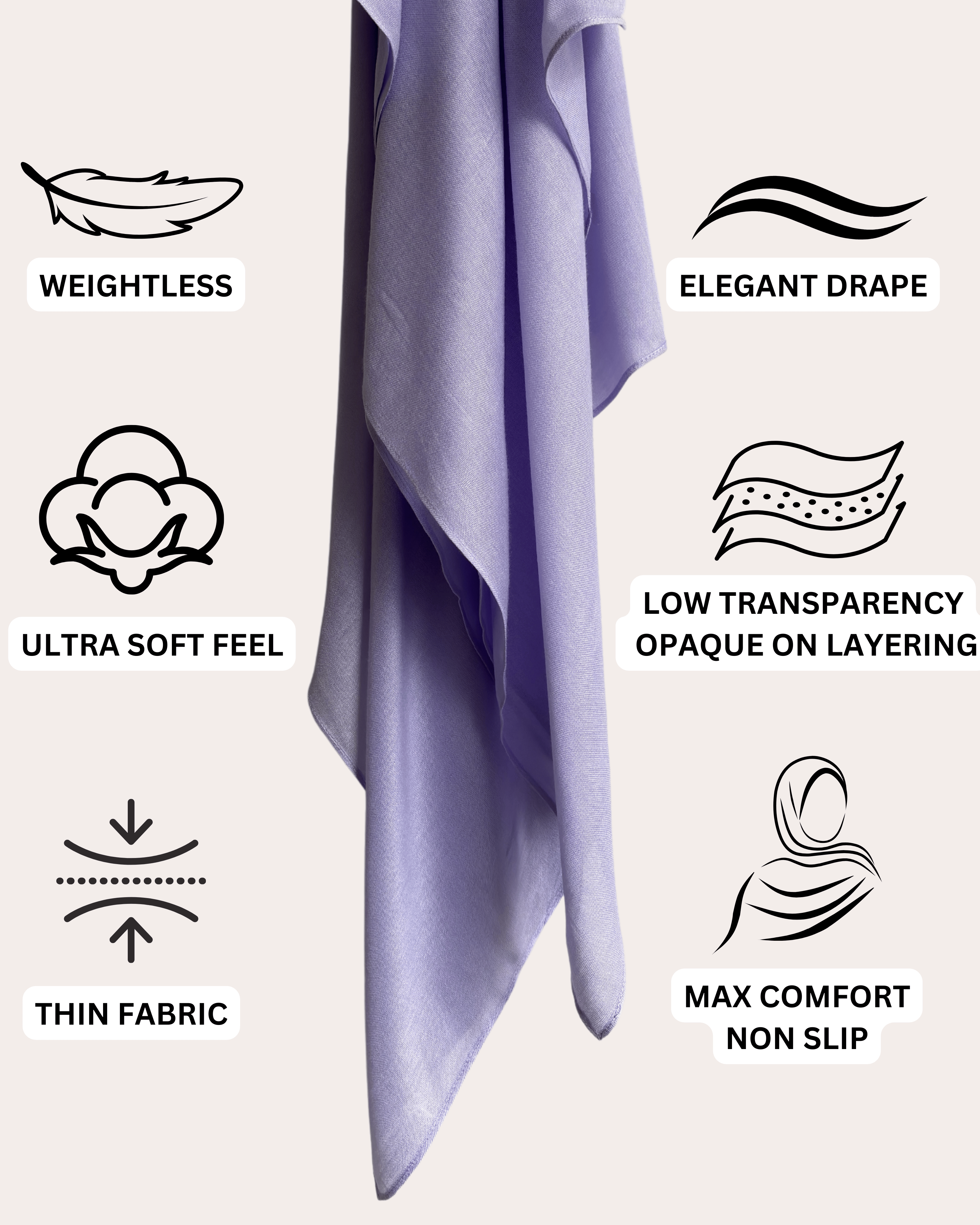 Luxury Modal Hijab - Lavish Lilac