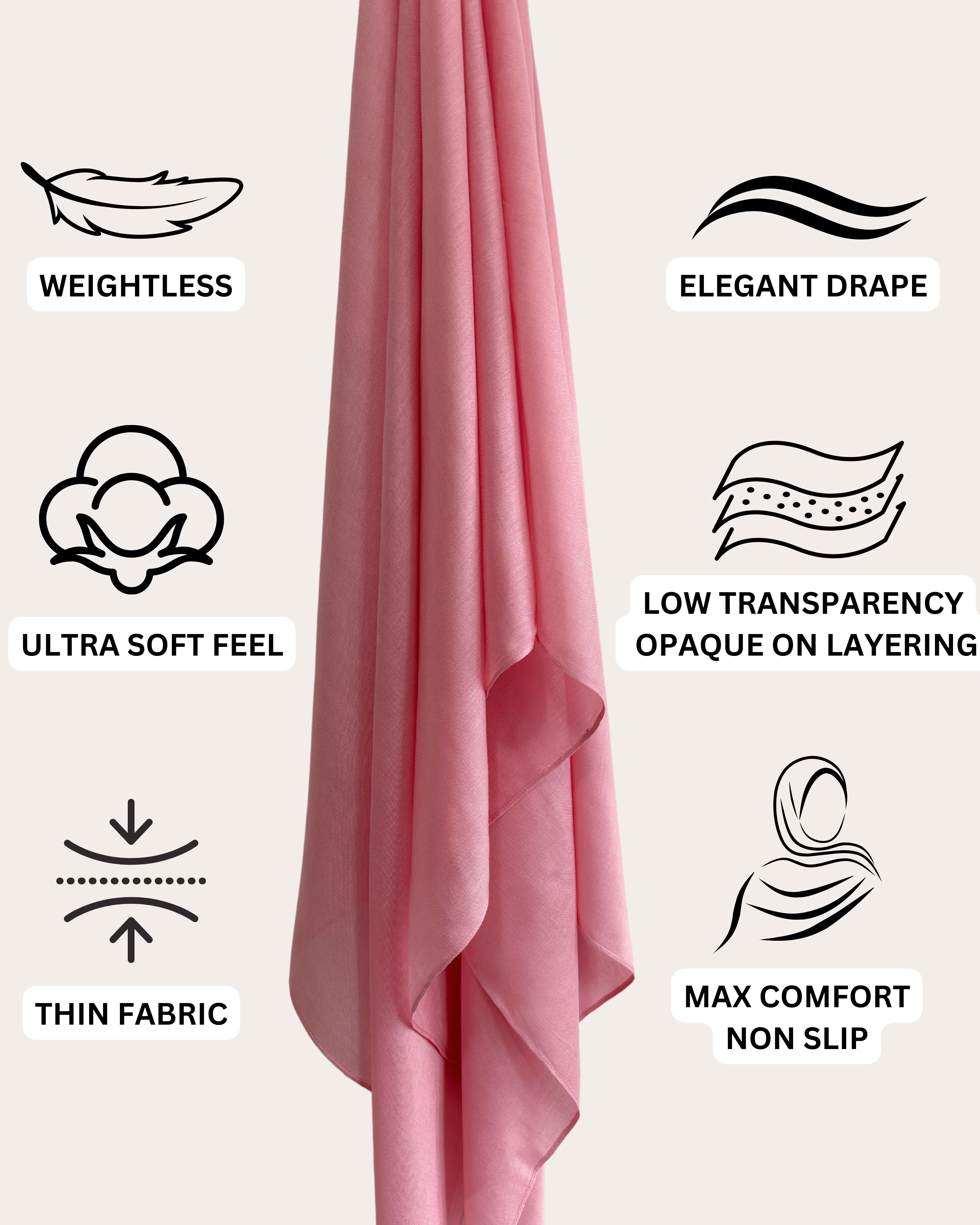 Luxury Modal Hijab - Blushing Pink