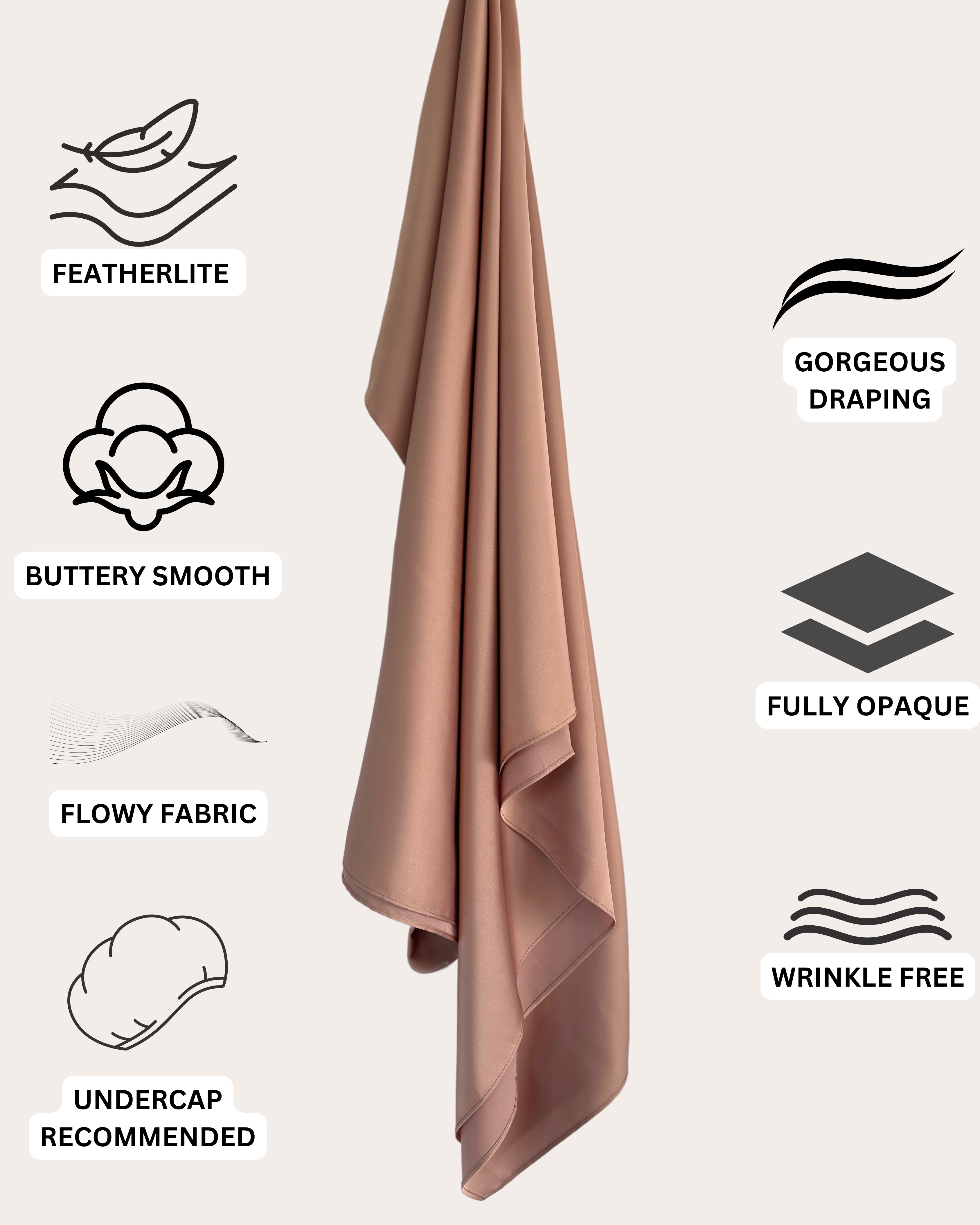 Matte Satin Hijab - Honey Bee