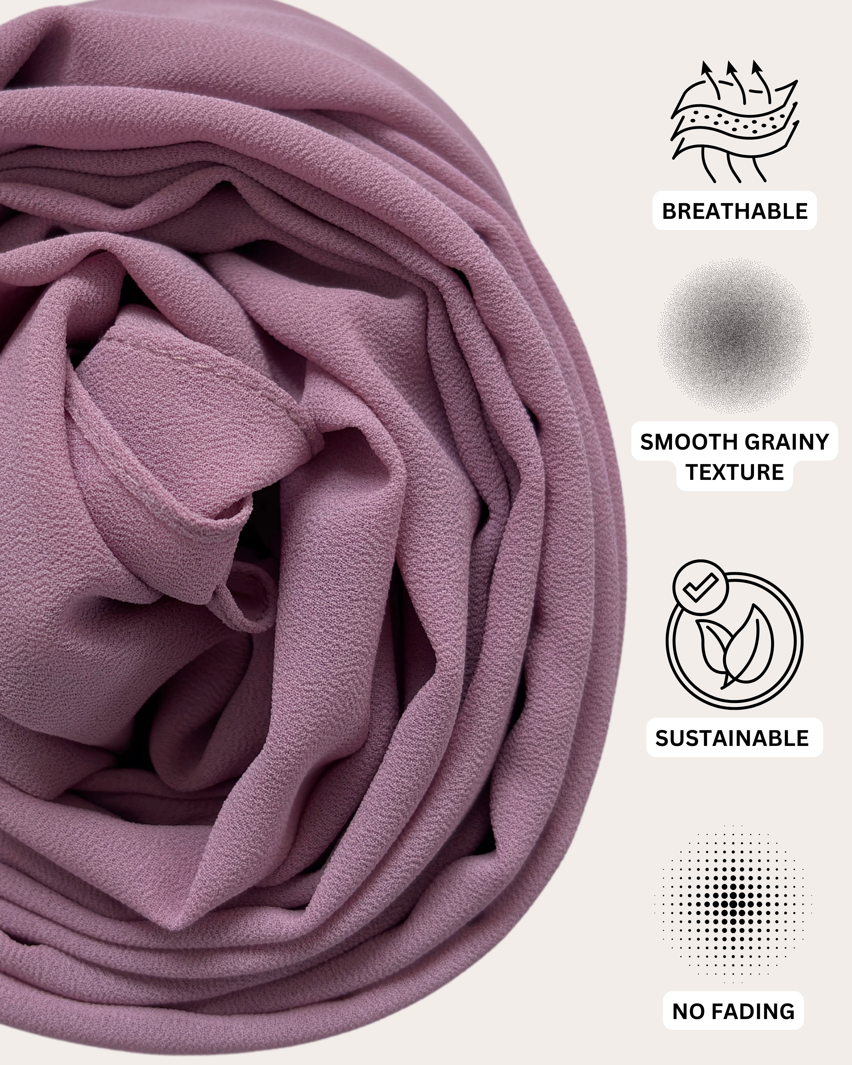 Premium Chiffon Hijab - Mauve Mirage