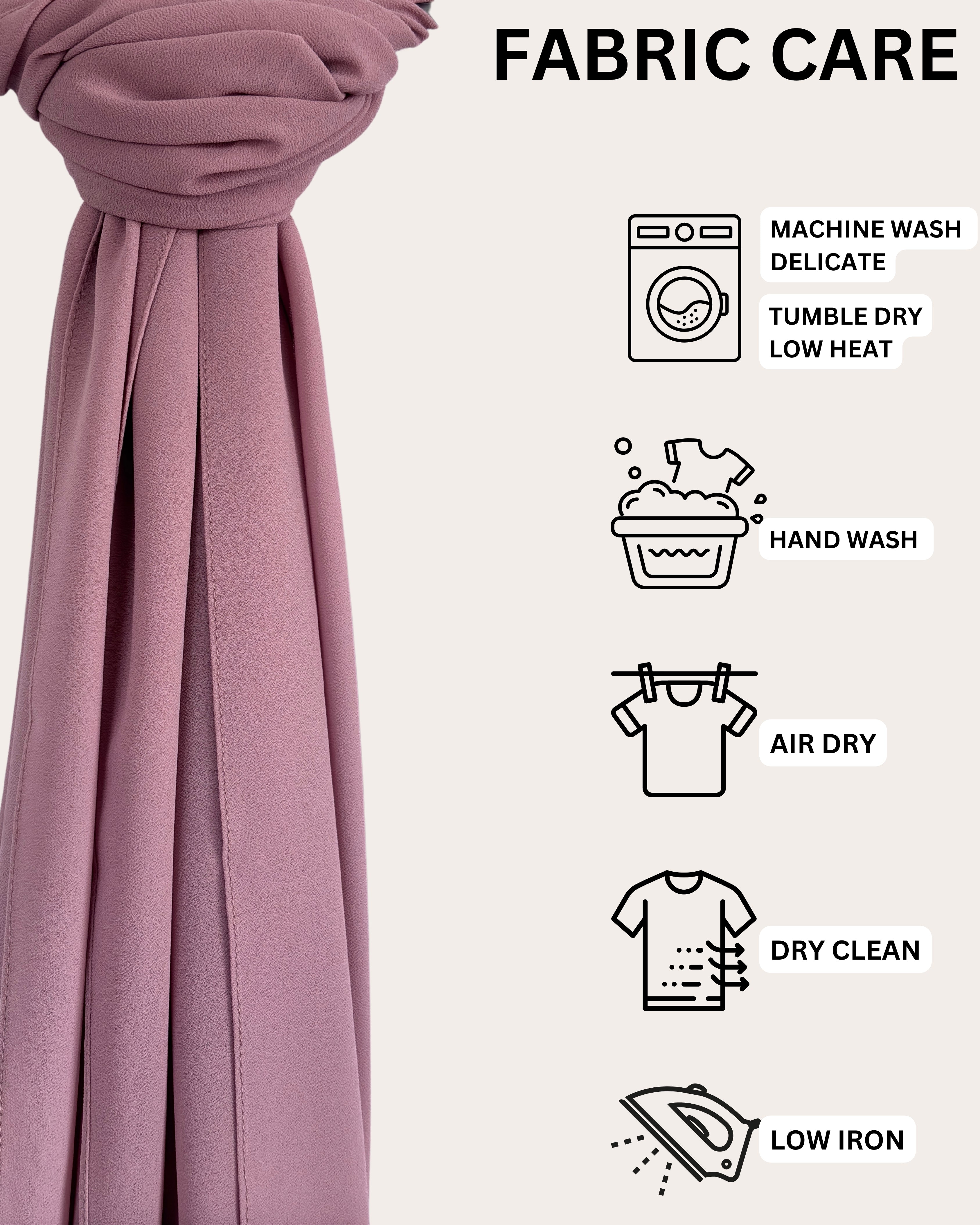 Premium Chiffon Hijab - Mauve Mirage