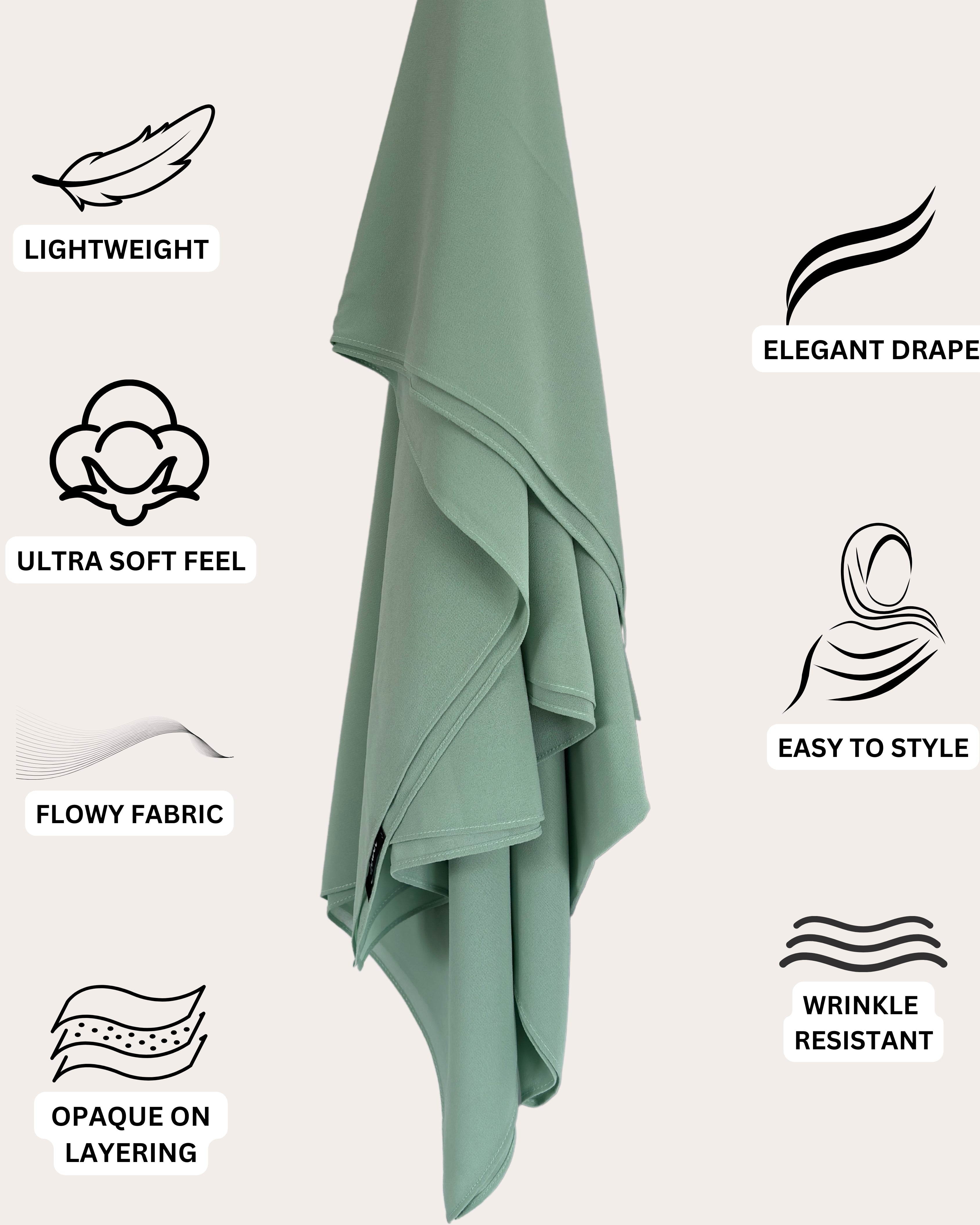 Premium Chiffon Hijab - Misty Platinum