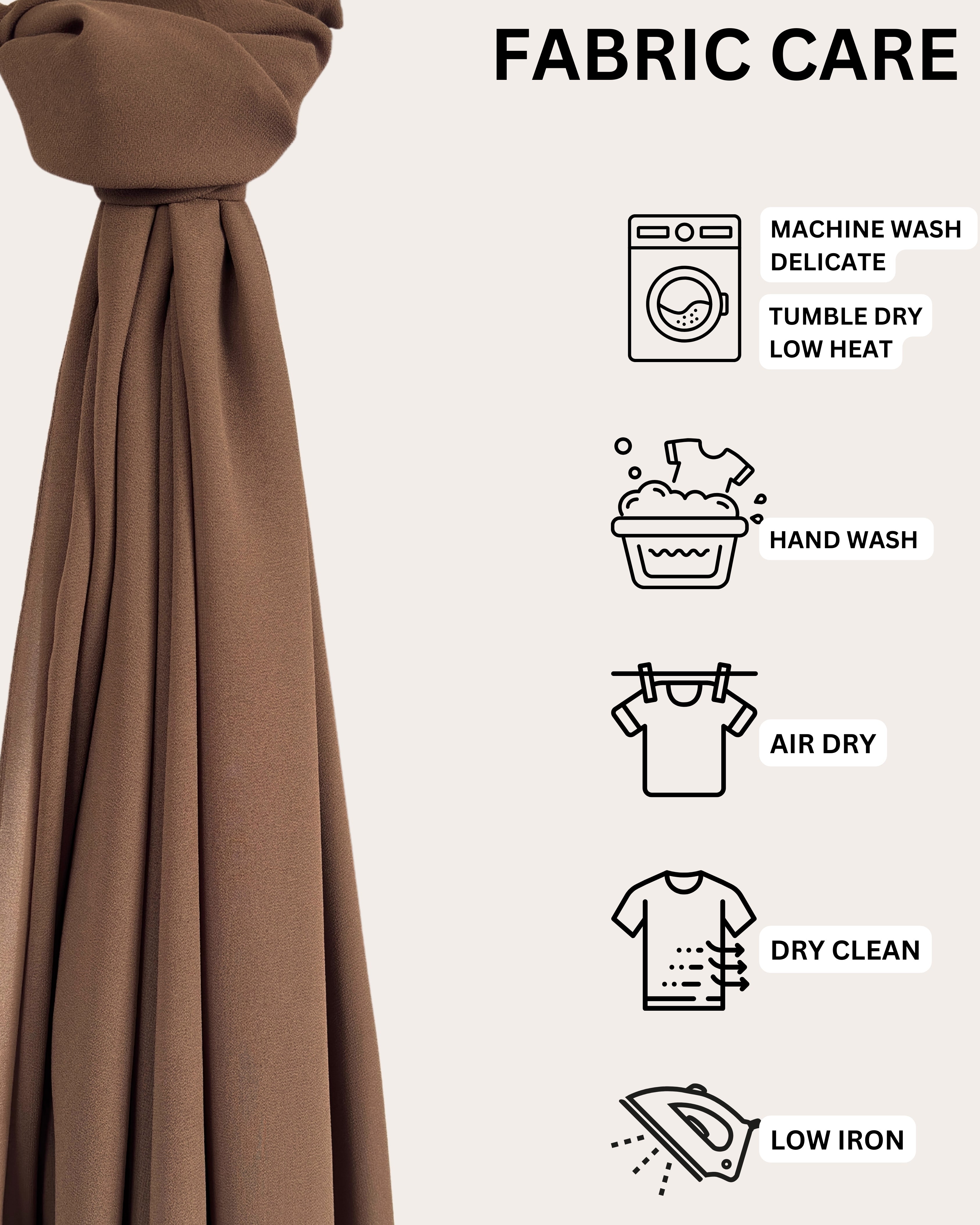 Premium Chiffon Hijab - Mocha