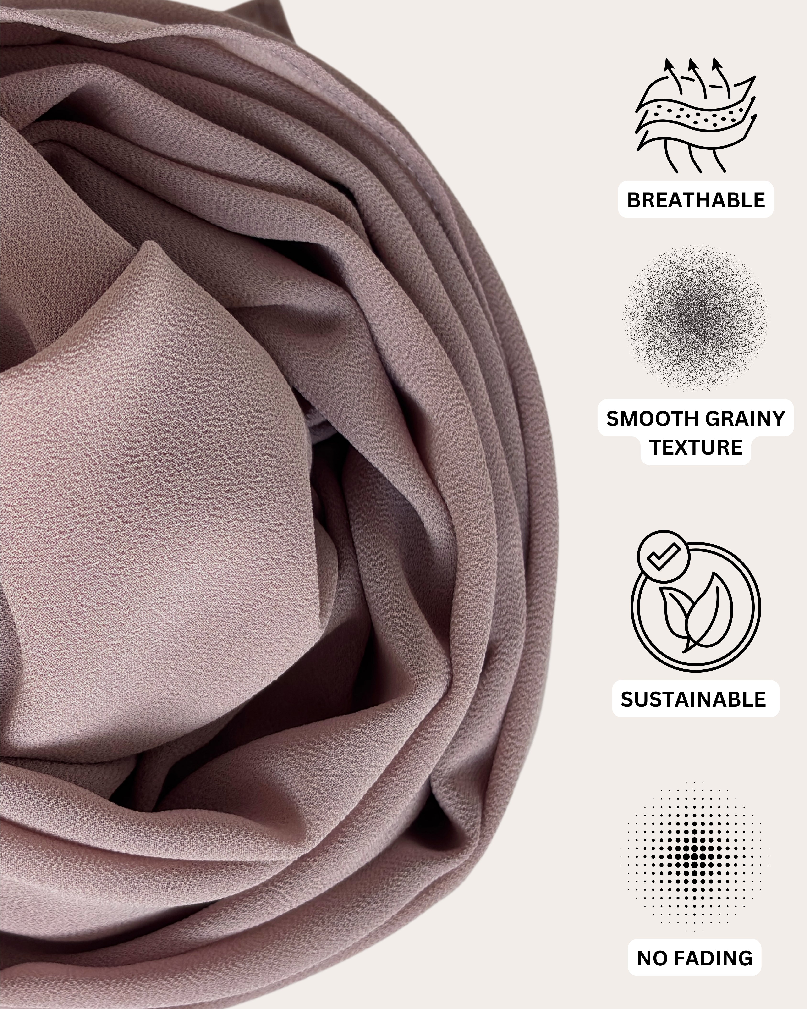 Premium Chiffon Hijab - Regal Rose