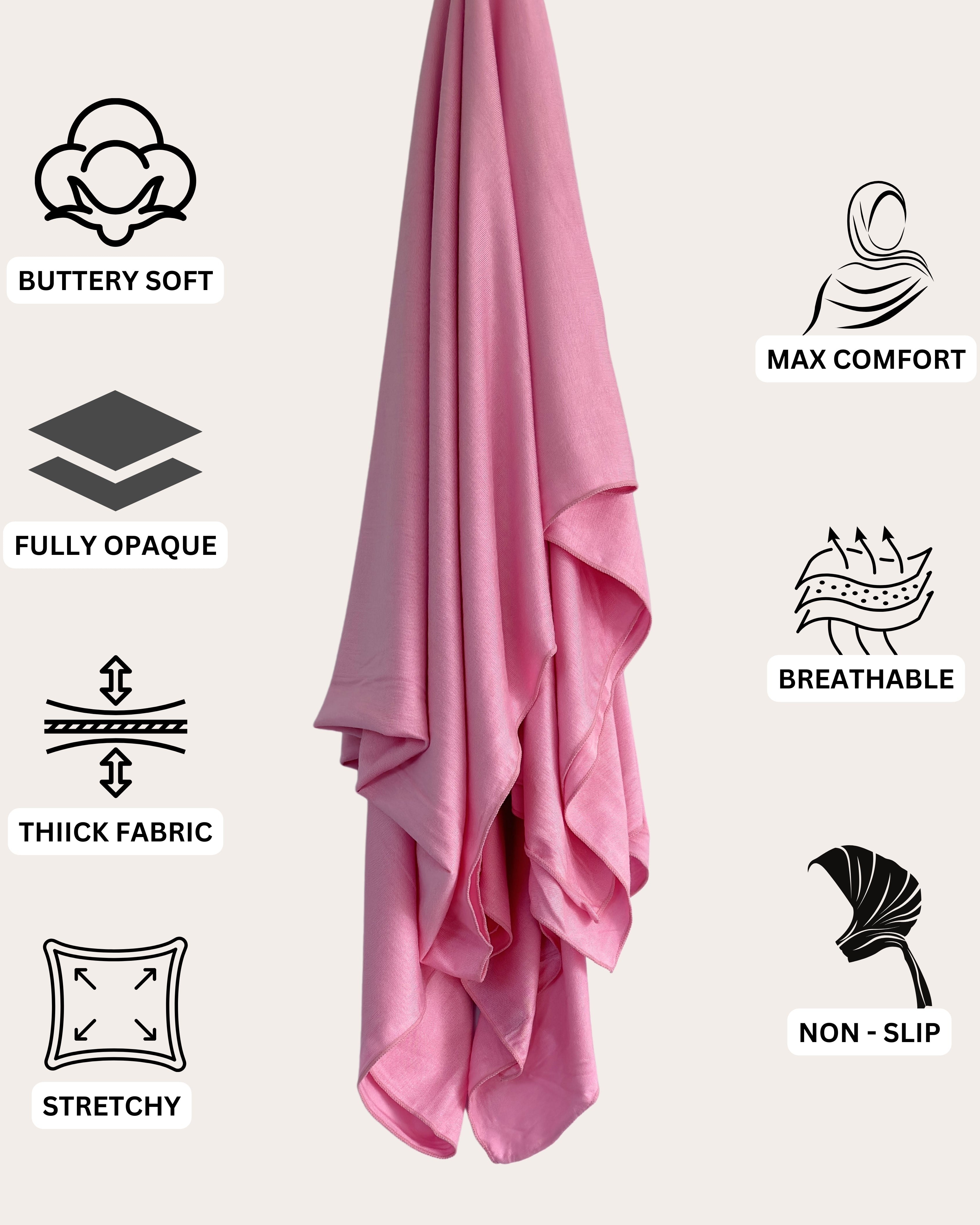 Instant Jersey Hijab - Blushing Orchid