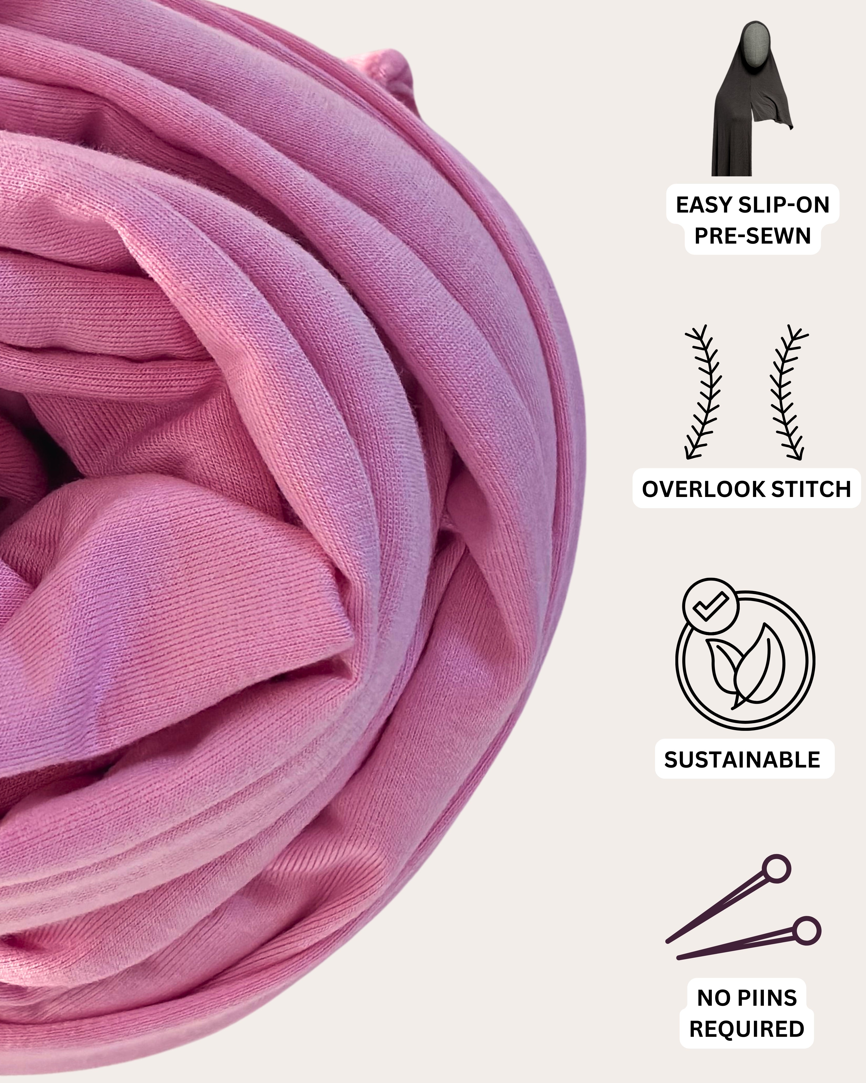 Instant Jersey Hijab - Blushing Orchid