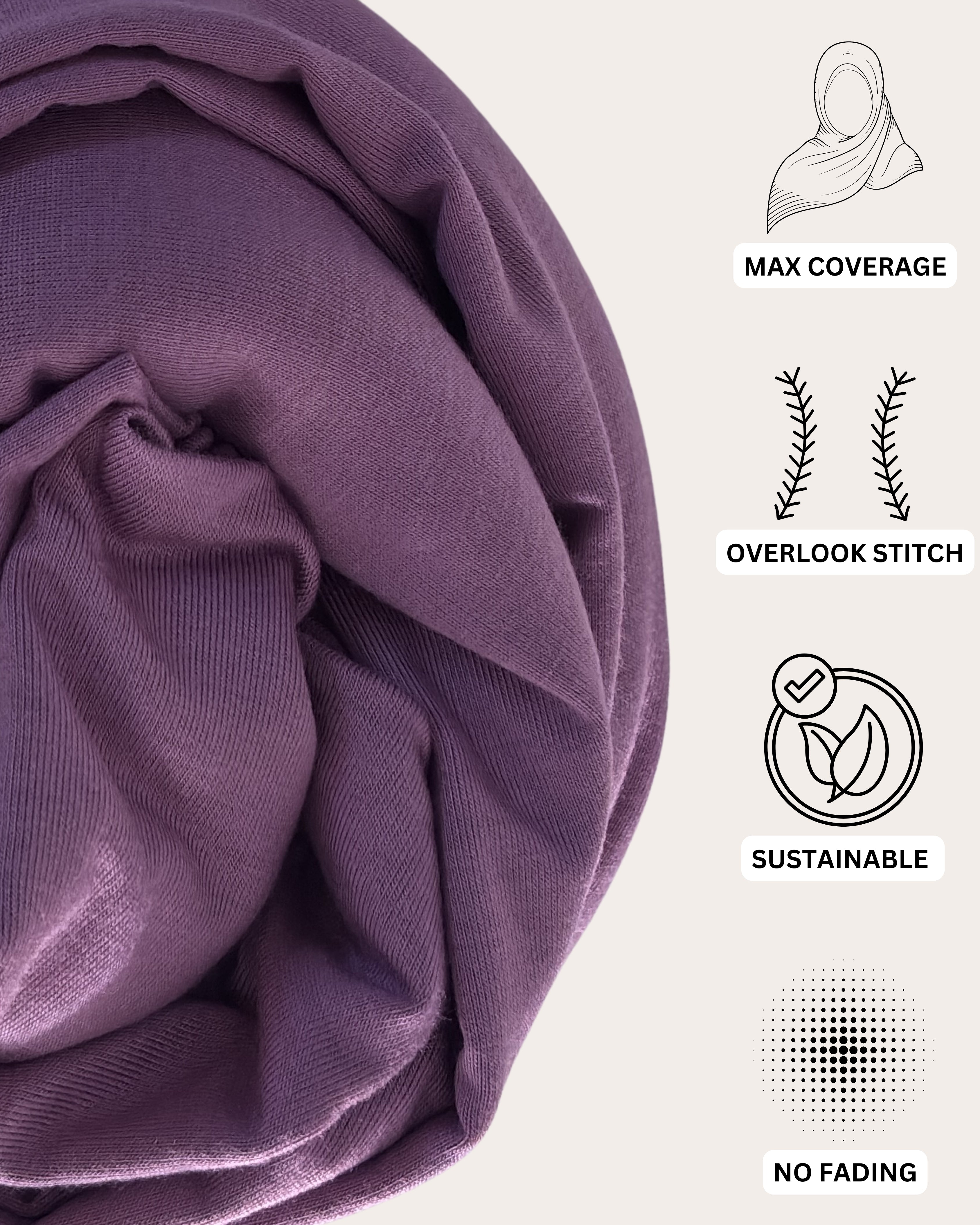 Premium Jersey Hijab - Regal Plum