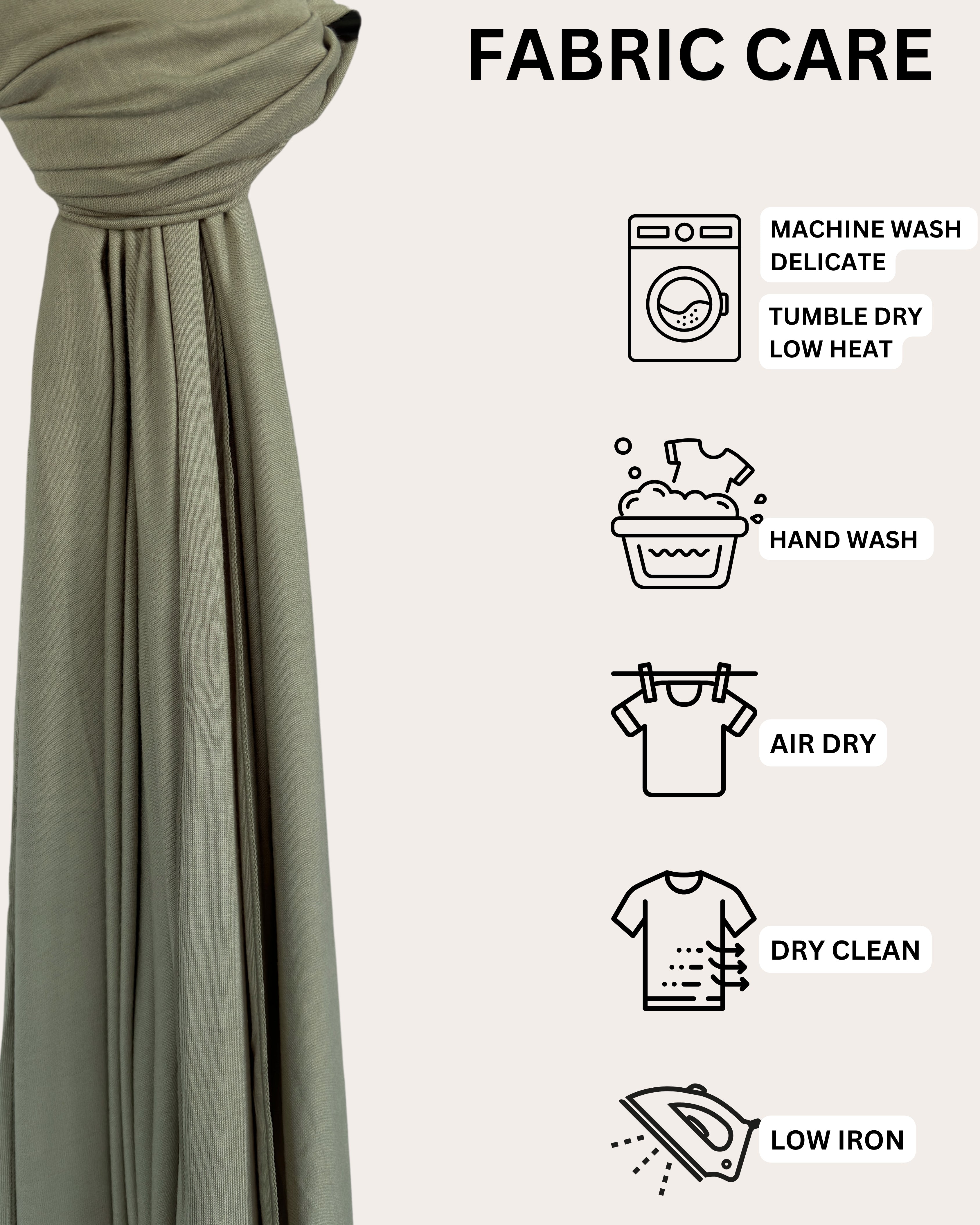 Instant Jersey Hijab - Smoky Sage