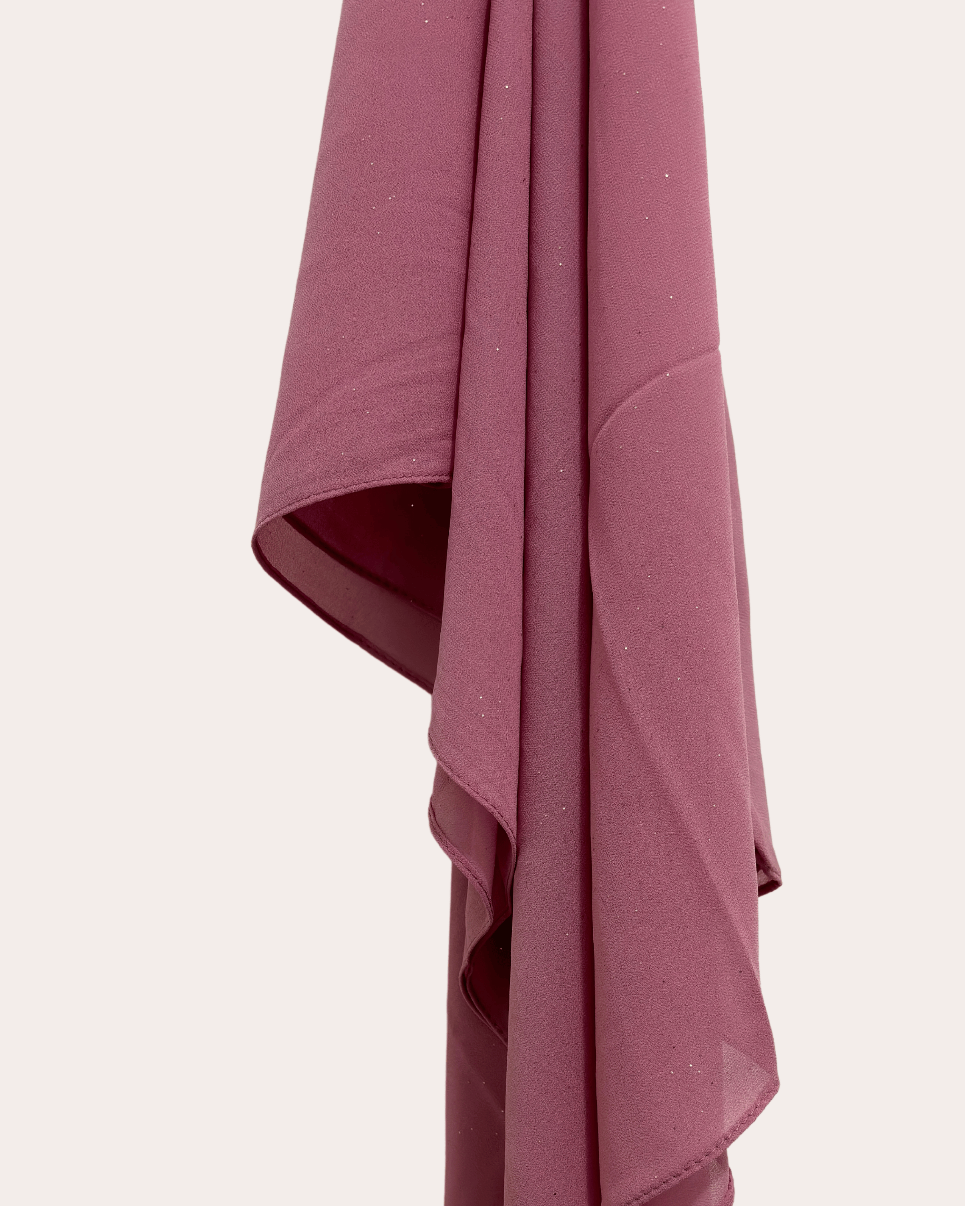 Shimmer Chiffon Hijab - Dusty Rose