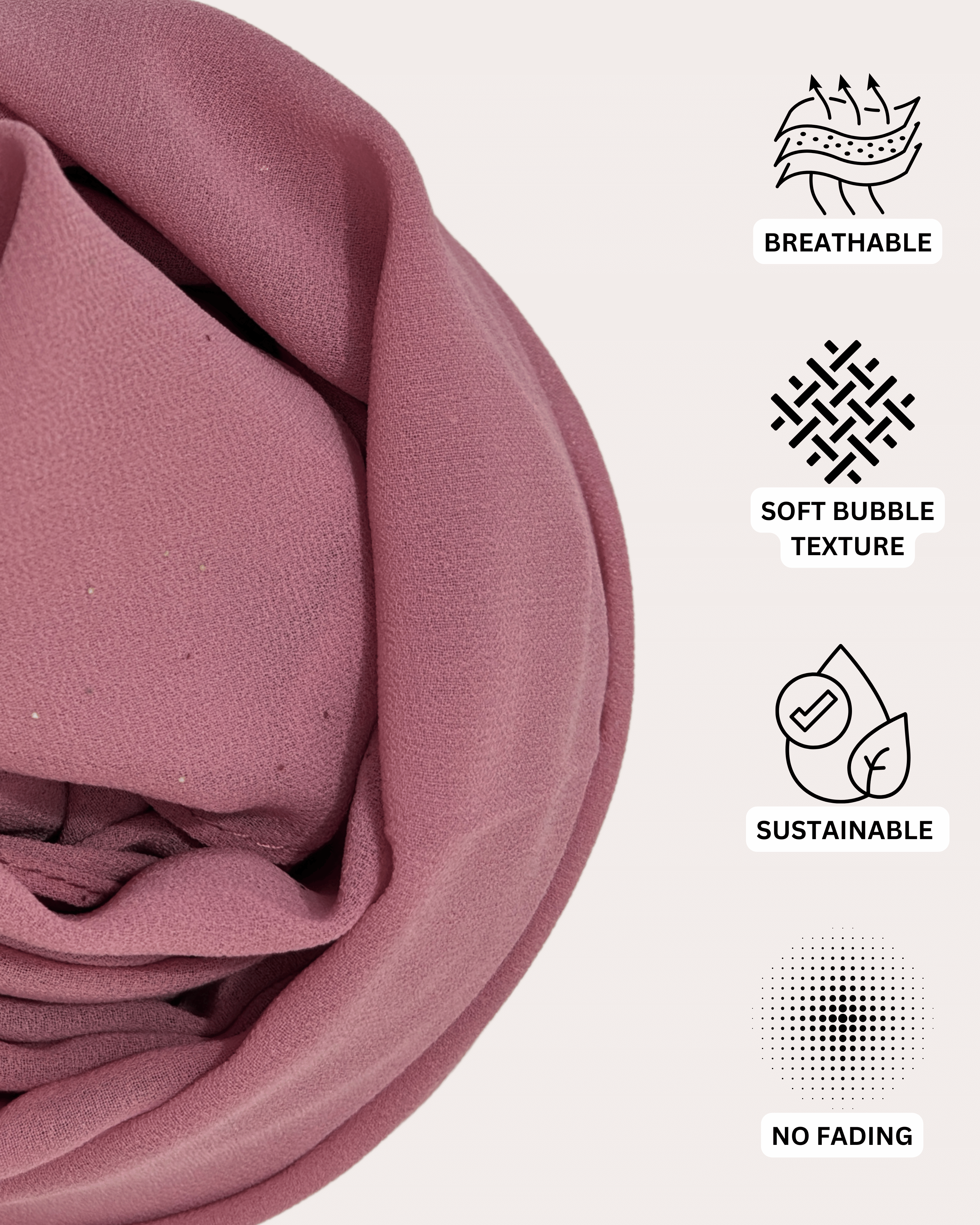 Shimmer Chiffon Hijab - Dusty Rose