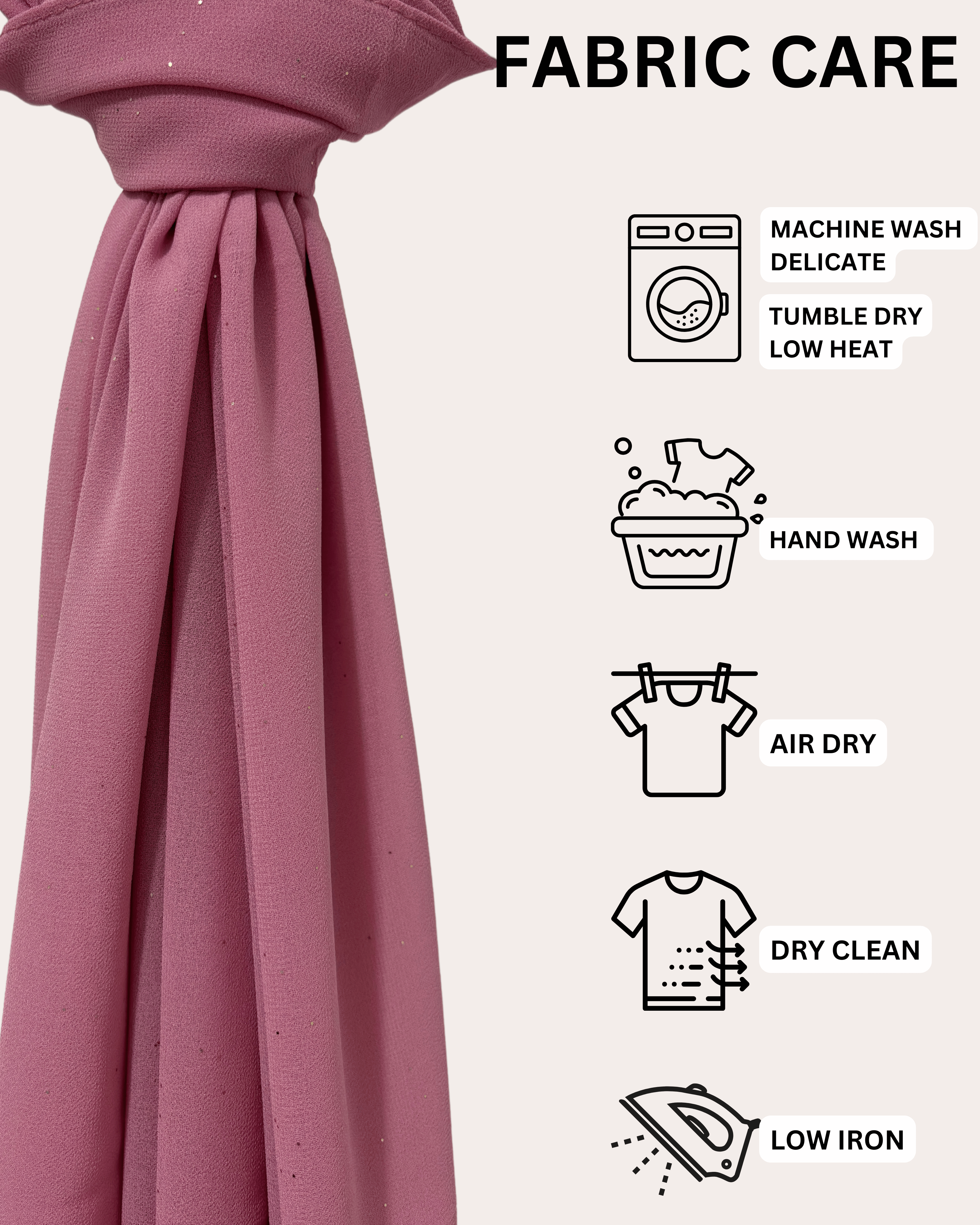 Shimmer Chiffon Hijab - Dusty Rose