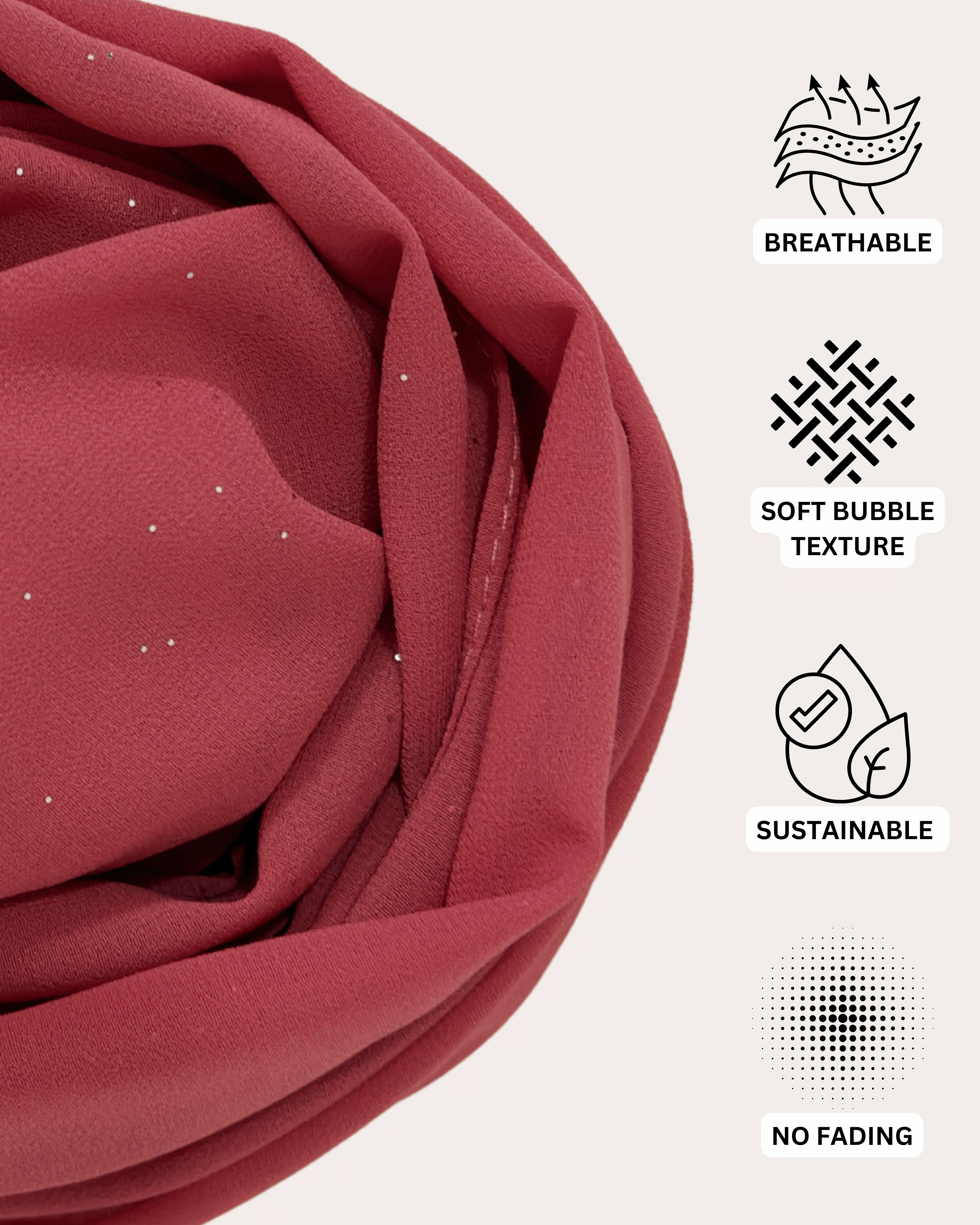 Shimmer Chiffon Hijab - Raspberry Red